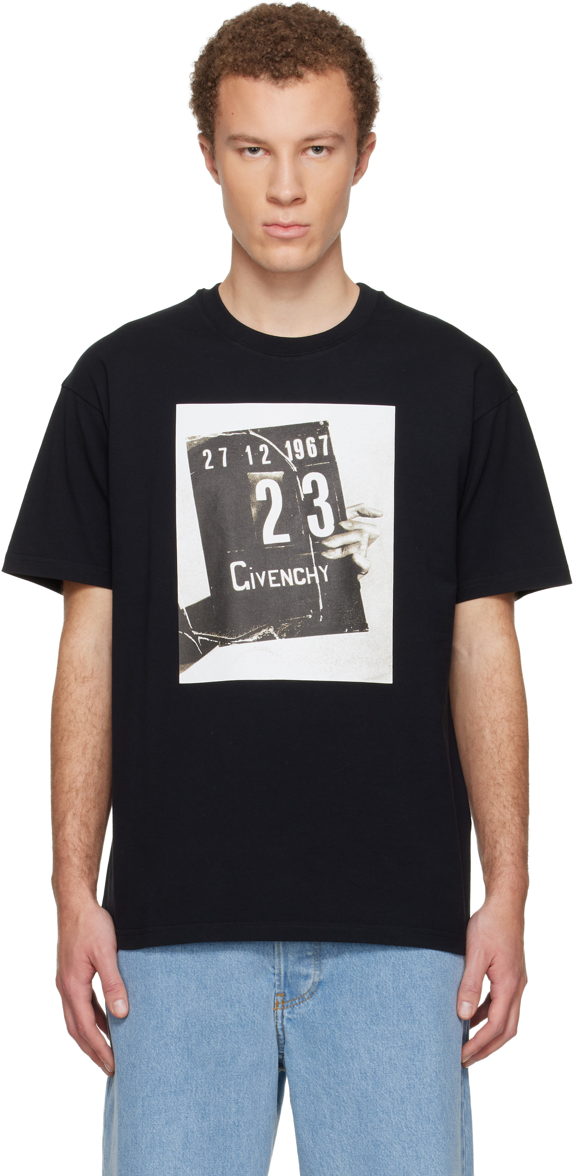 Givenchy - 블랙 클래퍼보드 프린트 티셔츠