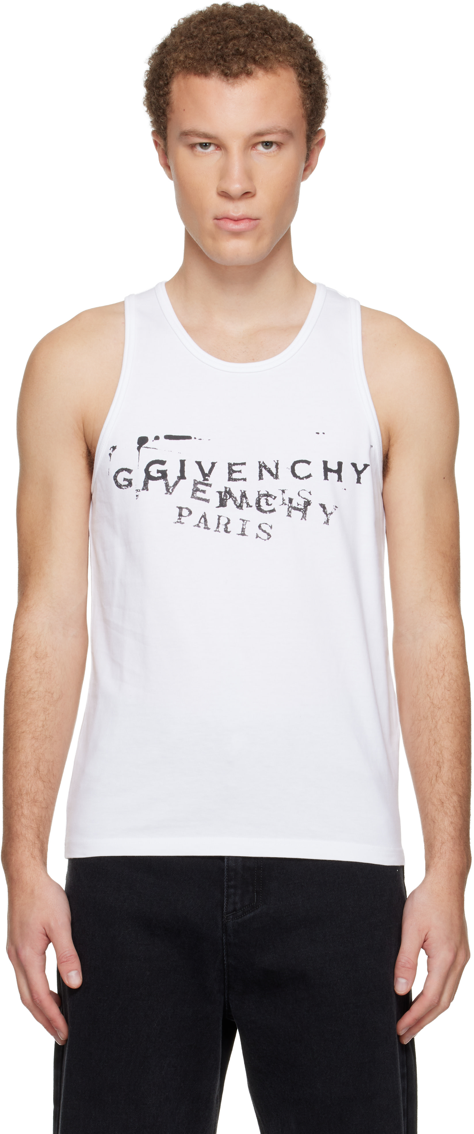 Givenchy - Débardeur blanc à logos imprimés