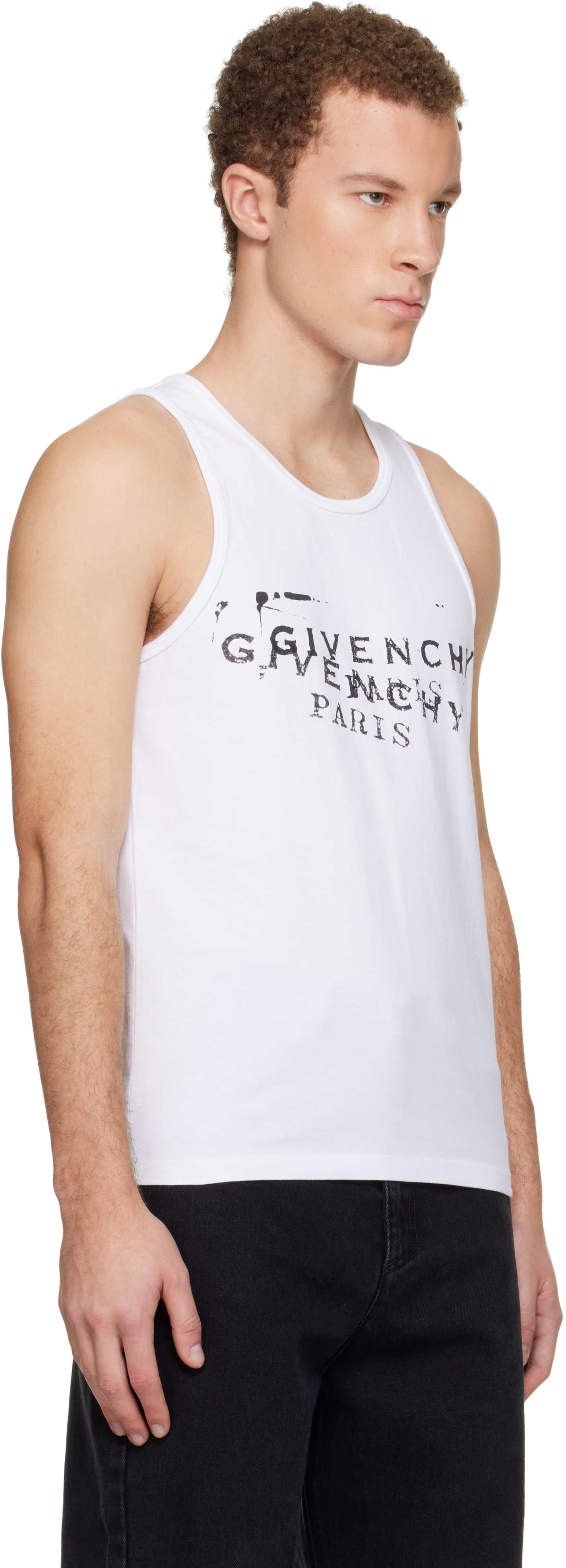 Givenchy - Débardeur blanc à logos imprimés