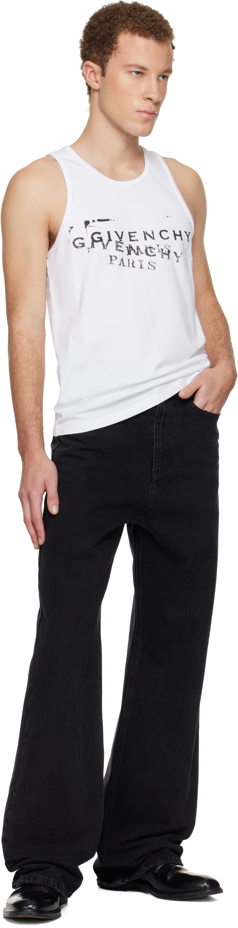 Givenchy - Débardeur blanc à logos imprimés