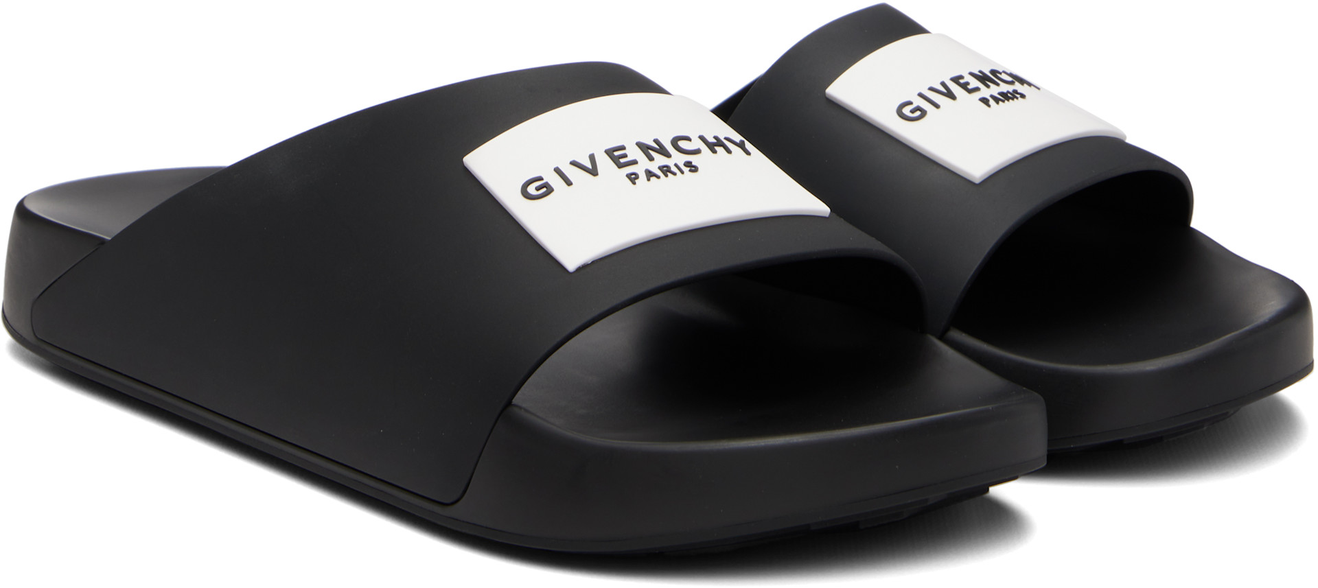 美品 ジバンシー 厚底 スライド サンダル 38 ロゴ ブラック 約24cm Givenchy: ブラック Label スライドサンダル | SSENSE 日本