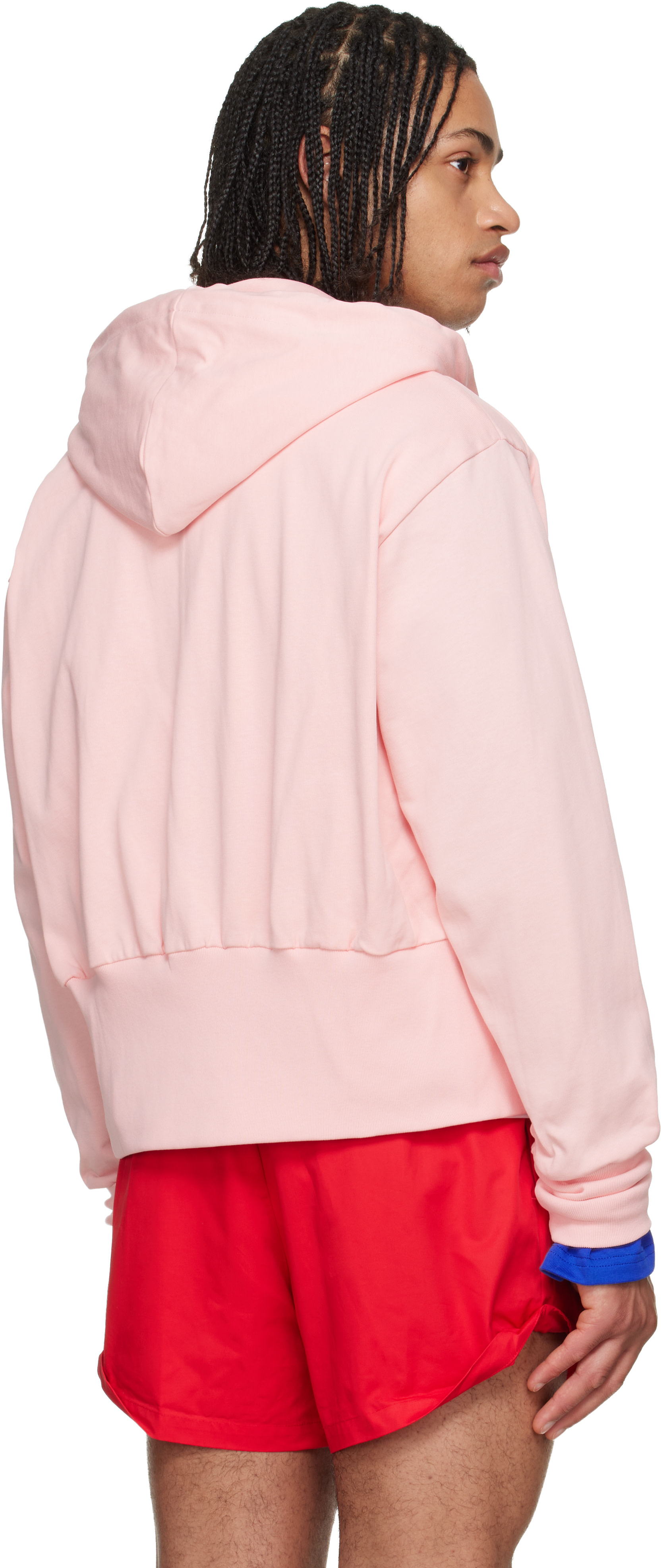 LII - Pull à capuche rose à glissière