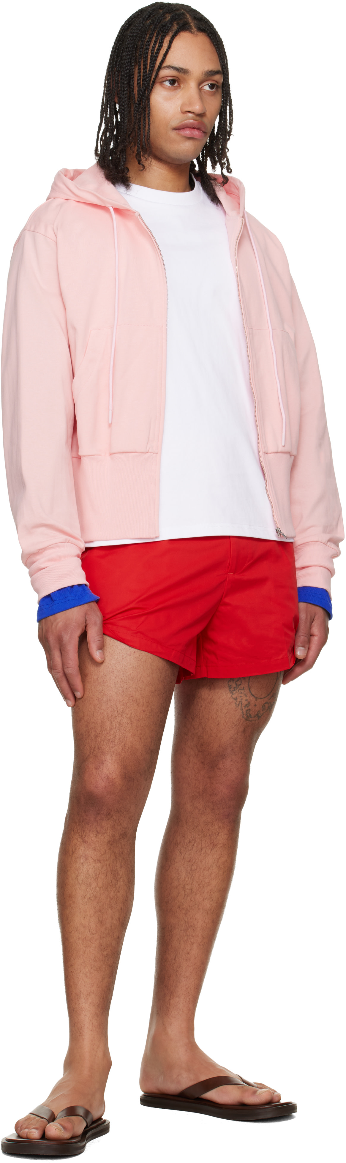 LII - Pull à capuche rose à glissière