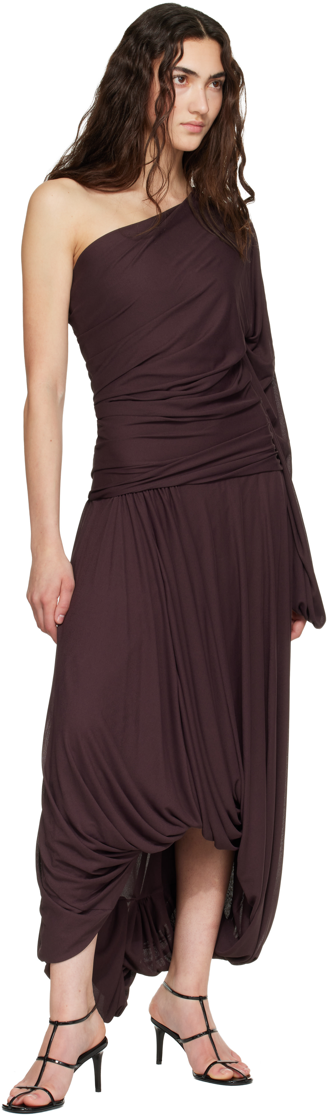 proenza schouler maxi dress Selena crepe maxi dress - dark brown