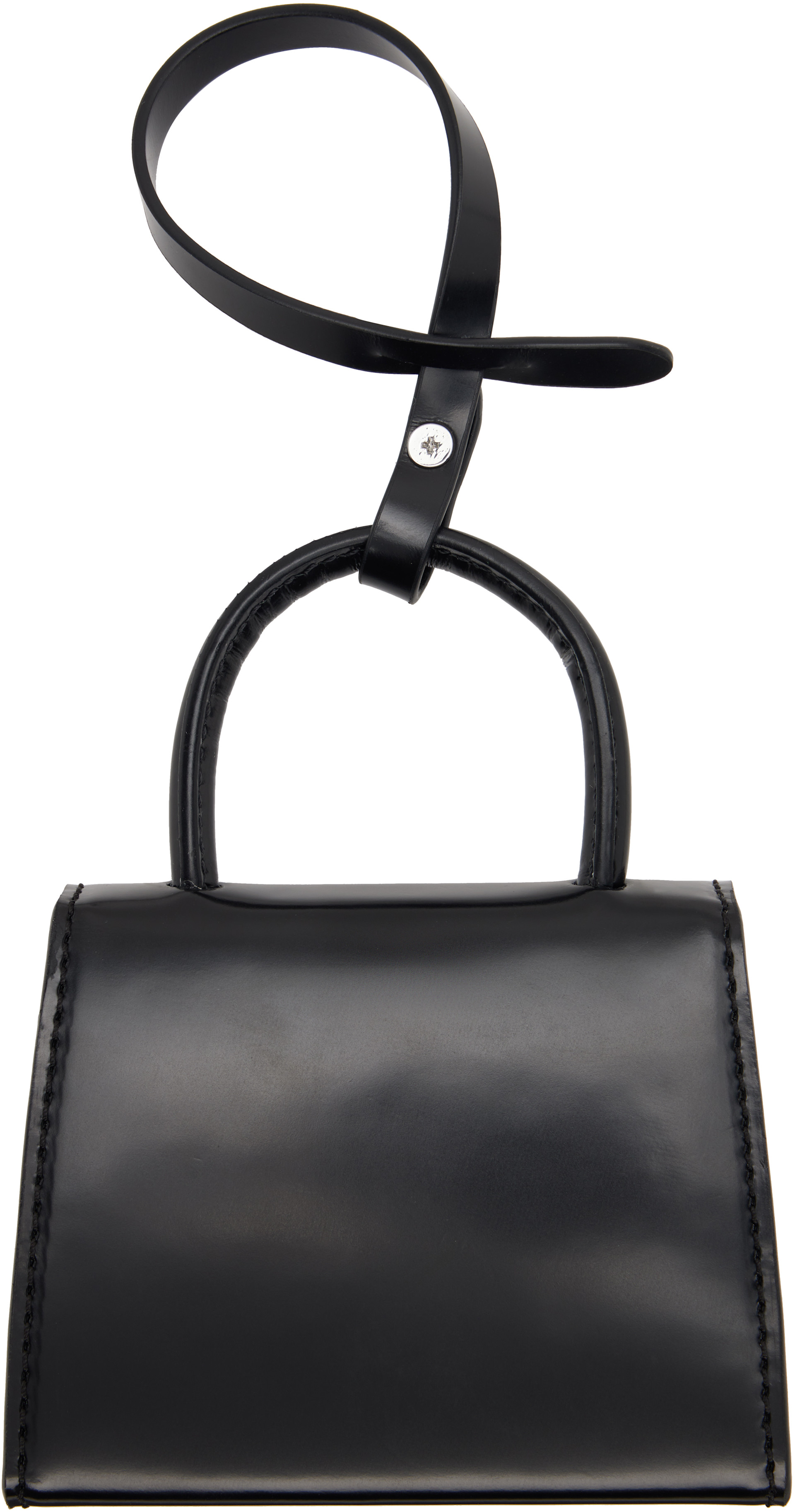 BY FAR - Breloque en forme de sac Mini Mini noire