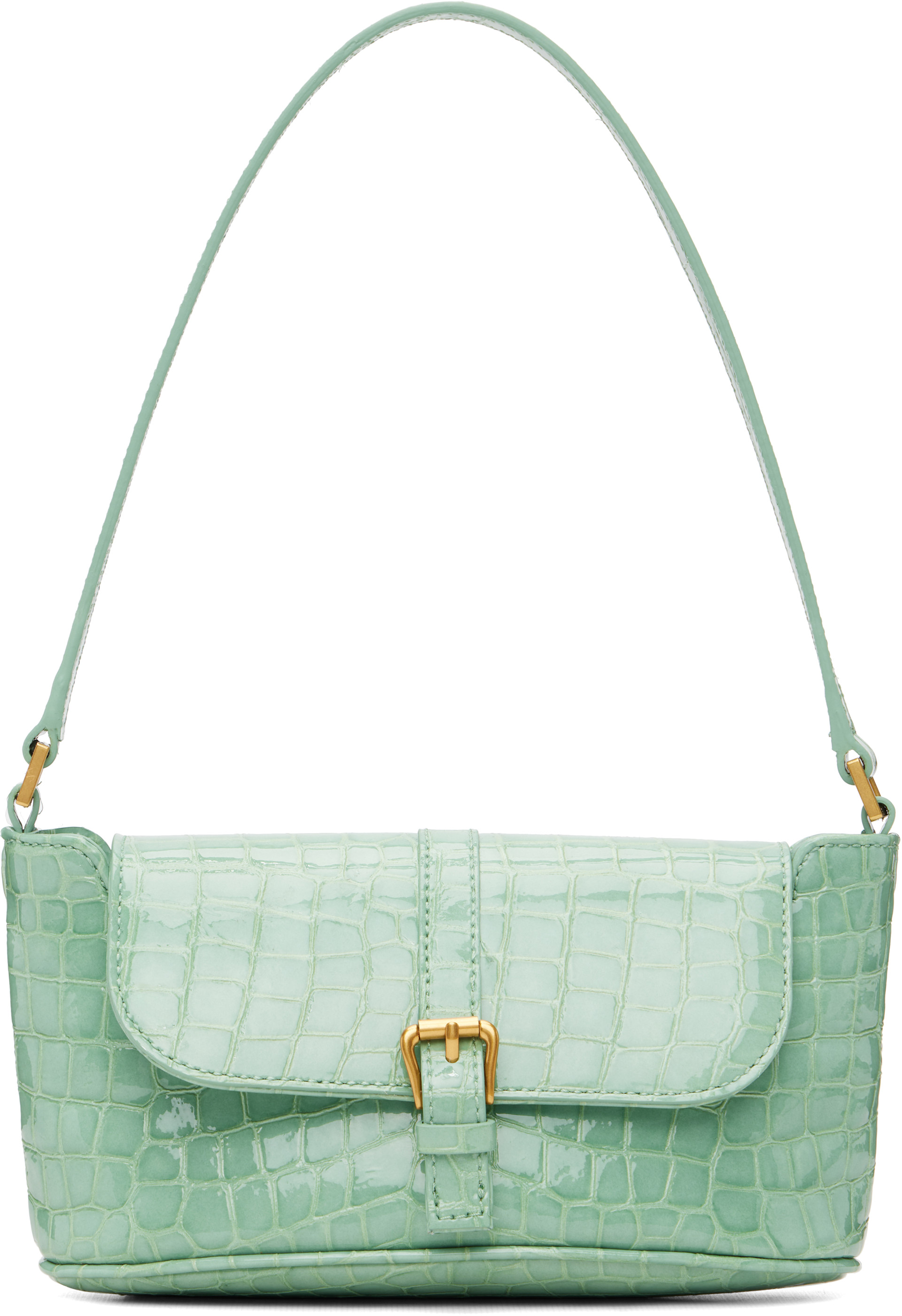 BY FAR: グリーン Croco Miranda バゲットバッグ | SSENSE 日本