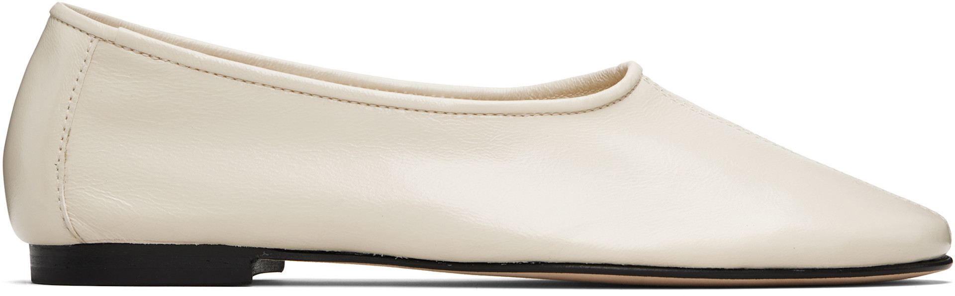 BY FAR - Ballerines Prudence blanc cassé