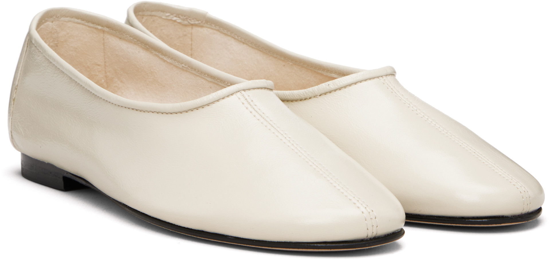 BY FAR - Ballerines Prudence blanc cassé