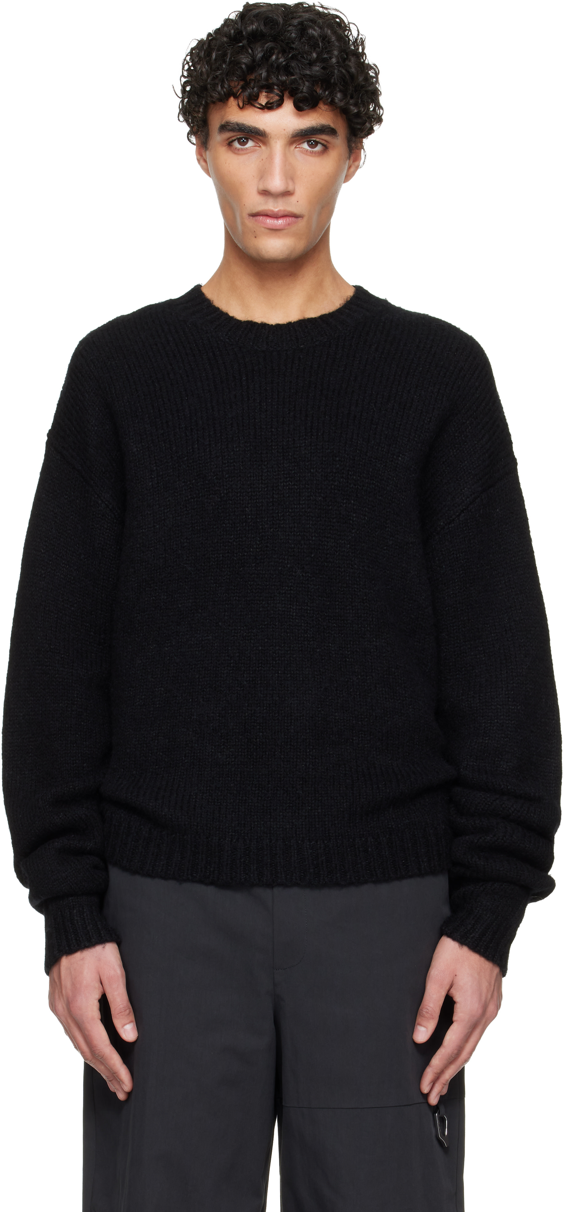 HELIOT EMIL: Black Roan Alpaca Knit Sweater | SSENSE
