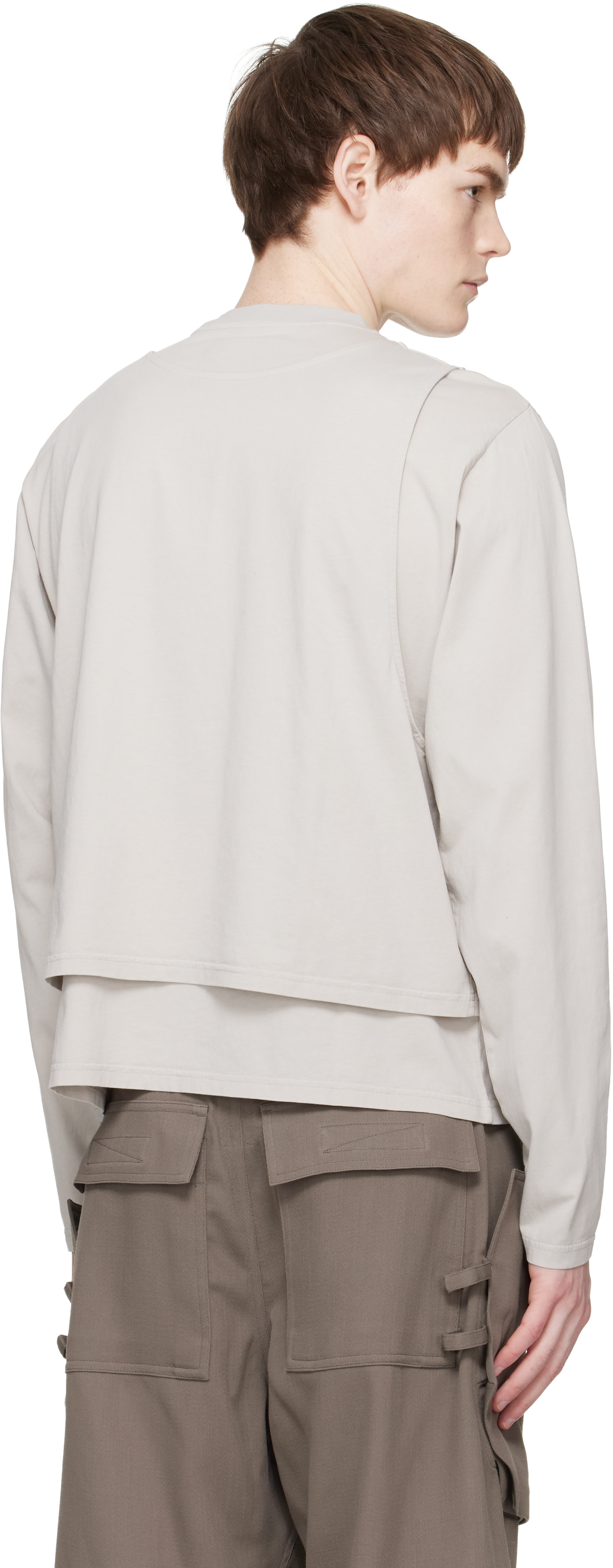 HELIOT EMIL: Gray Rein LS T-shirt | SSENSE Singapore