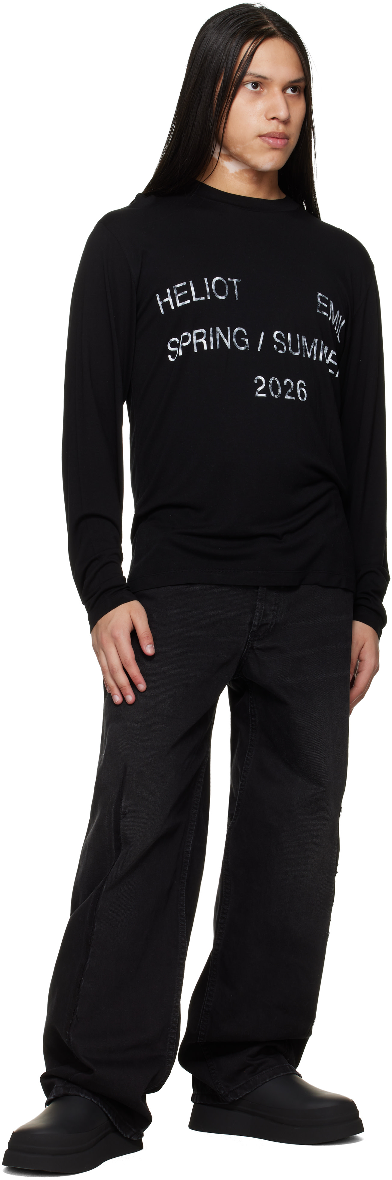 HELIOT EMIL - Black Overo L/S T-shirt