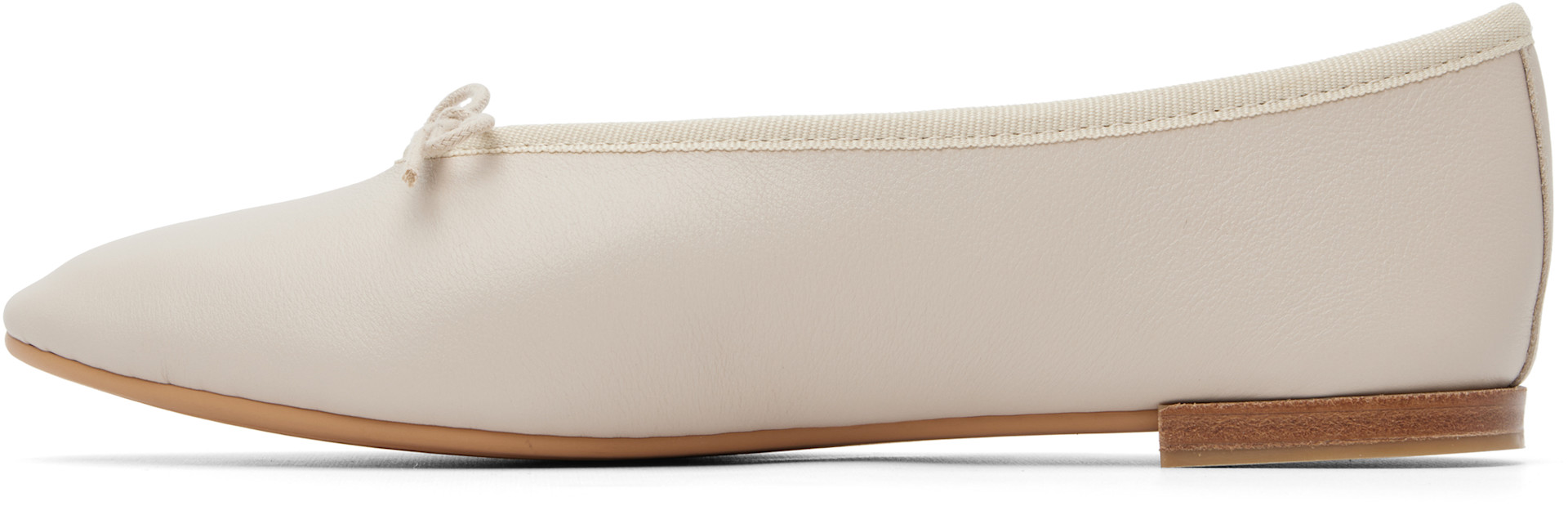 Repetto: Beige Lilouh Almond-Toe Ballerina Flats | SSENSE