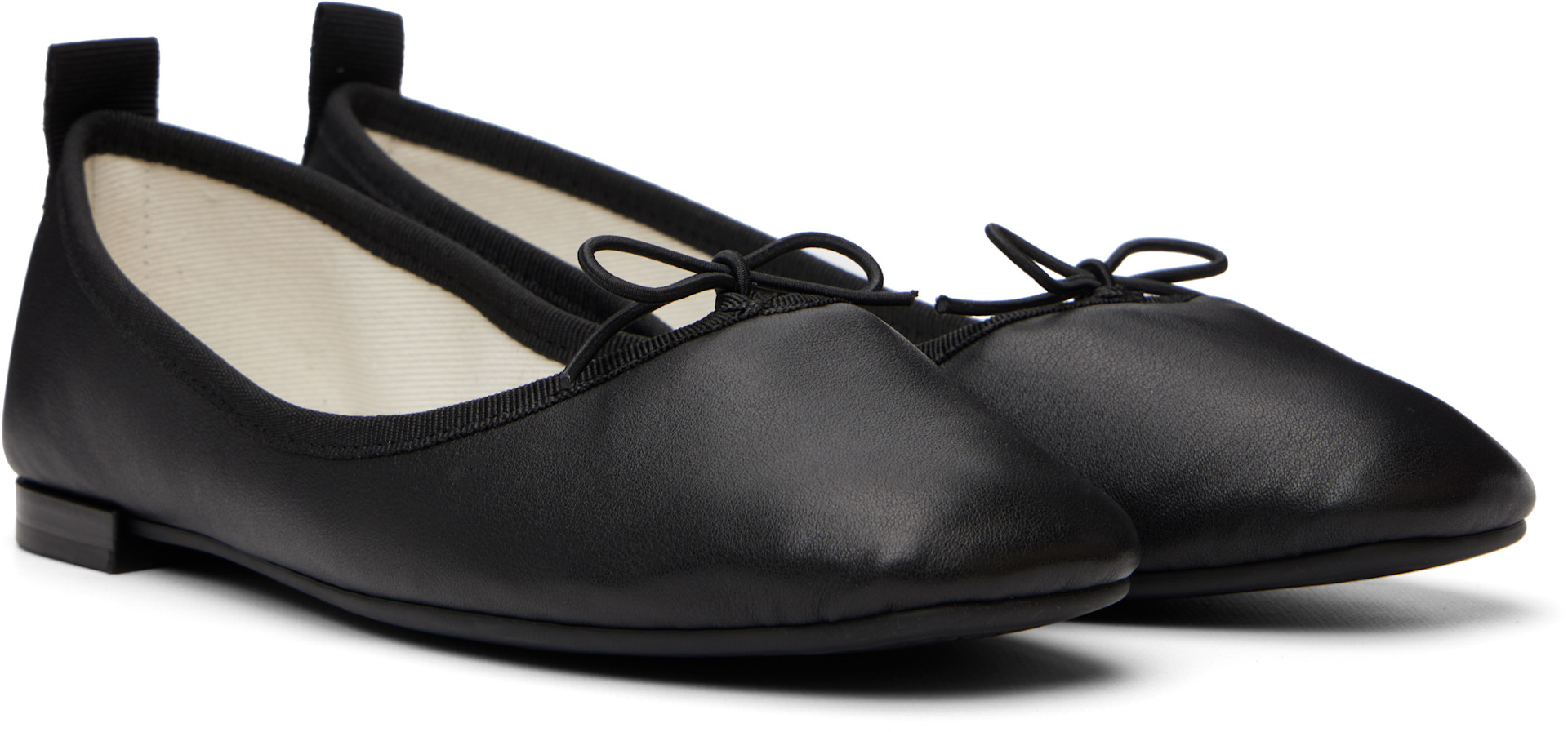 Repetto: ブラック Garance Square-Toe Rubber-Sole バレエシューズ