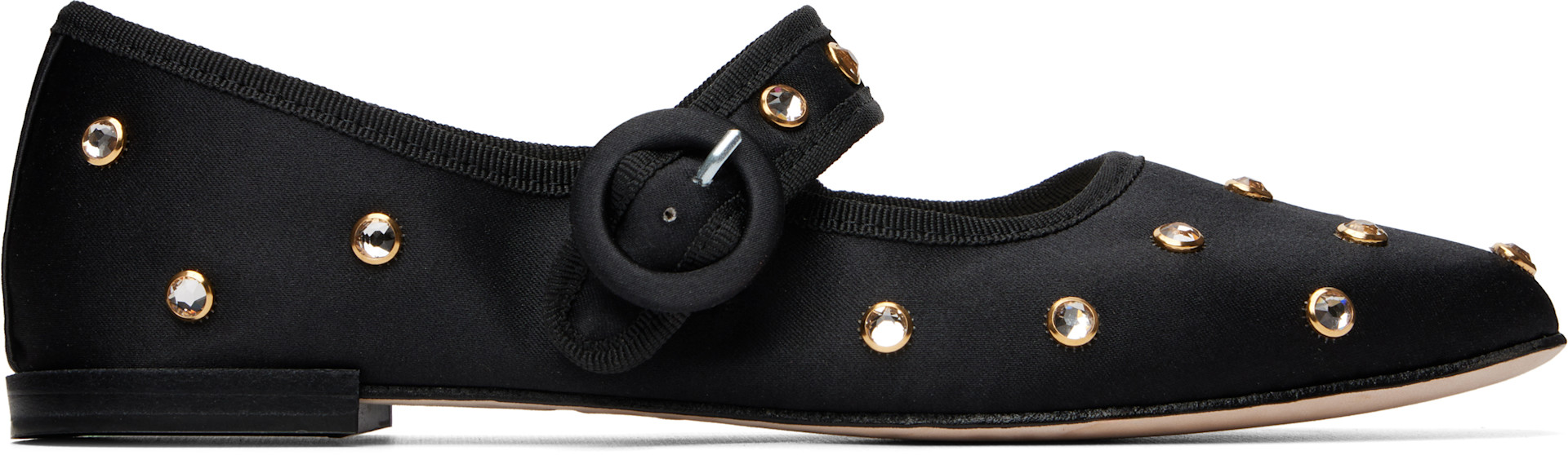 Repetto: Black Georgia Mary Jane Square-Toe Ballerina Flats | SSENSE