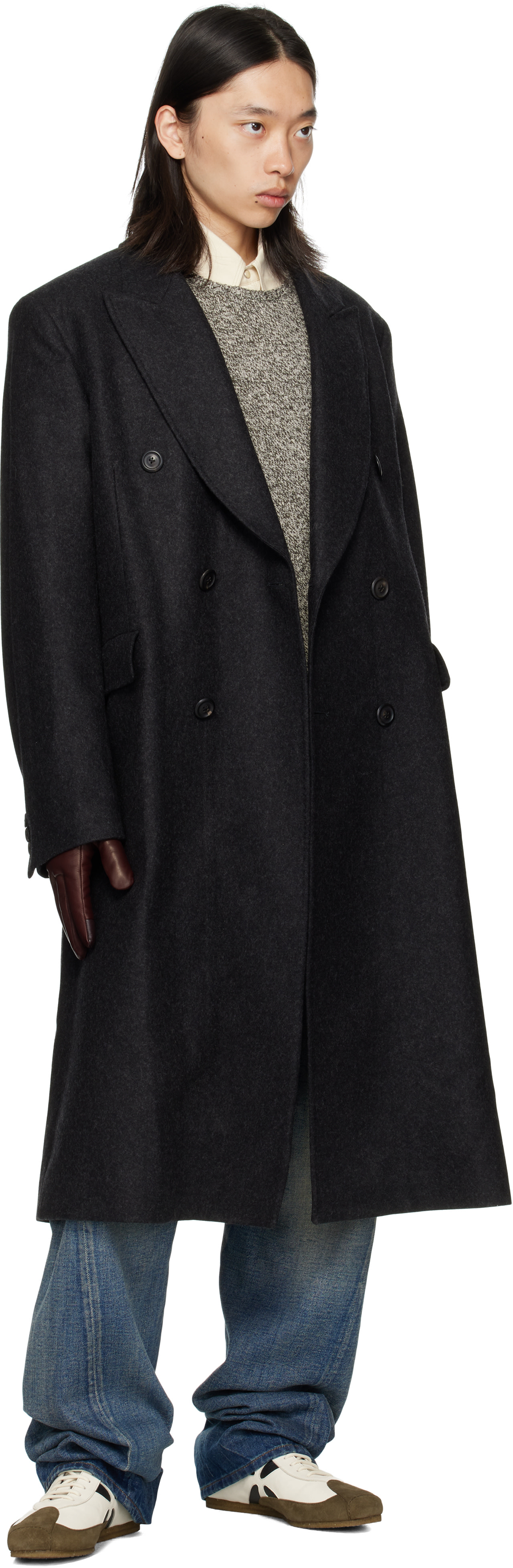 Handsome Stockholm - SSENSE Exclusive Burgundy Essentials Gloves