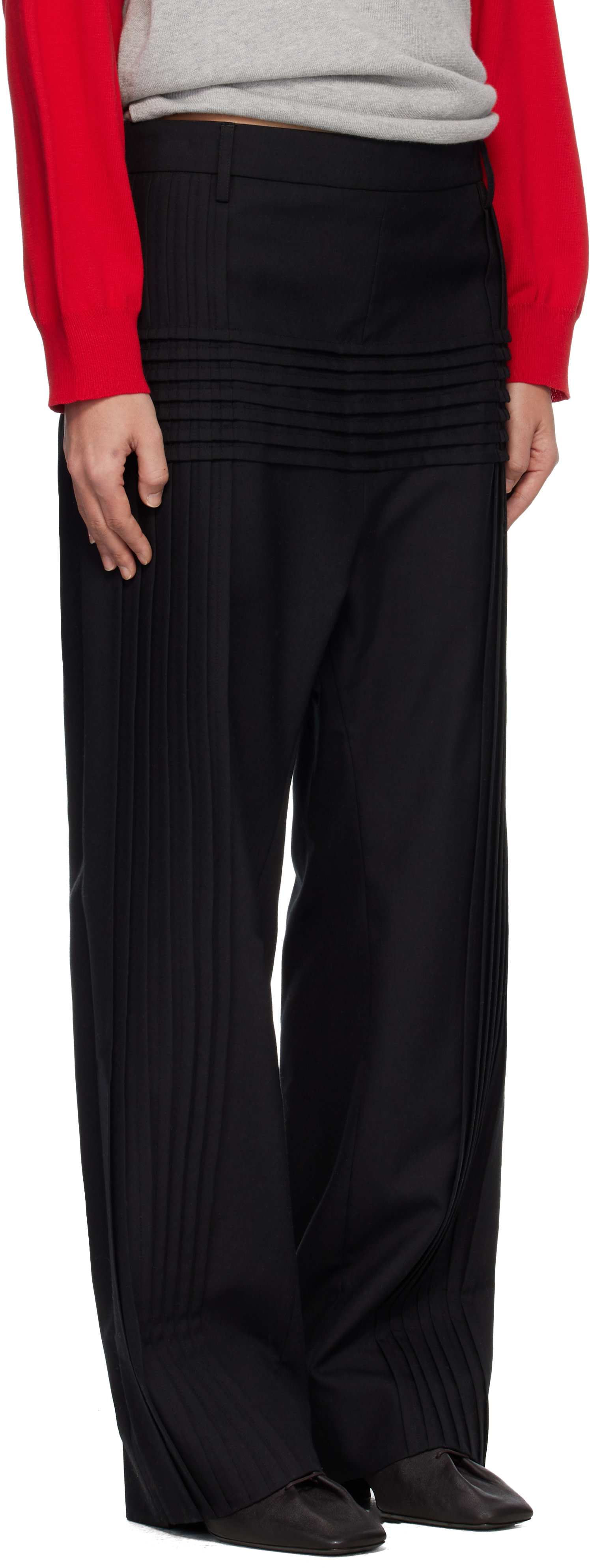 Stefan Cooke: Black Pillar Trousers | SSENSE