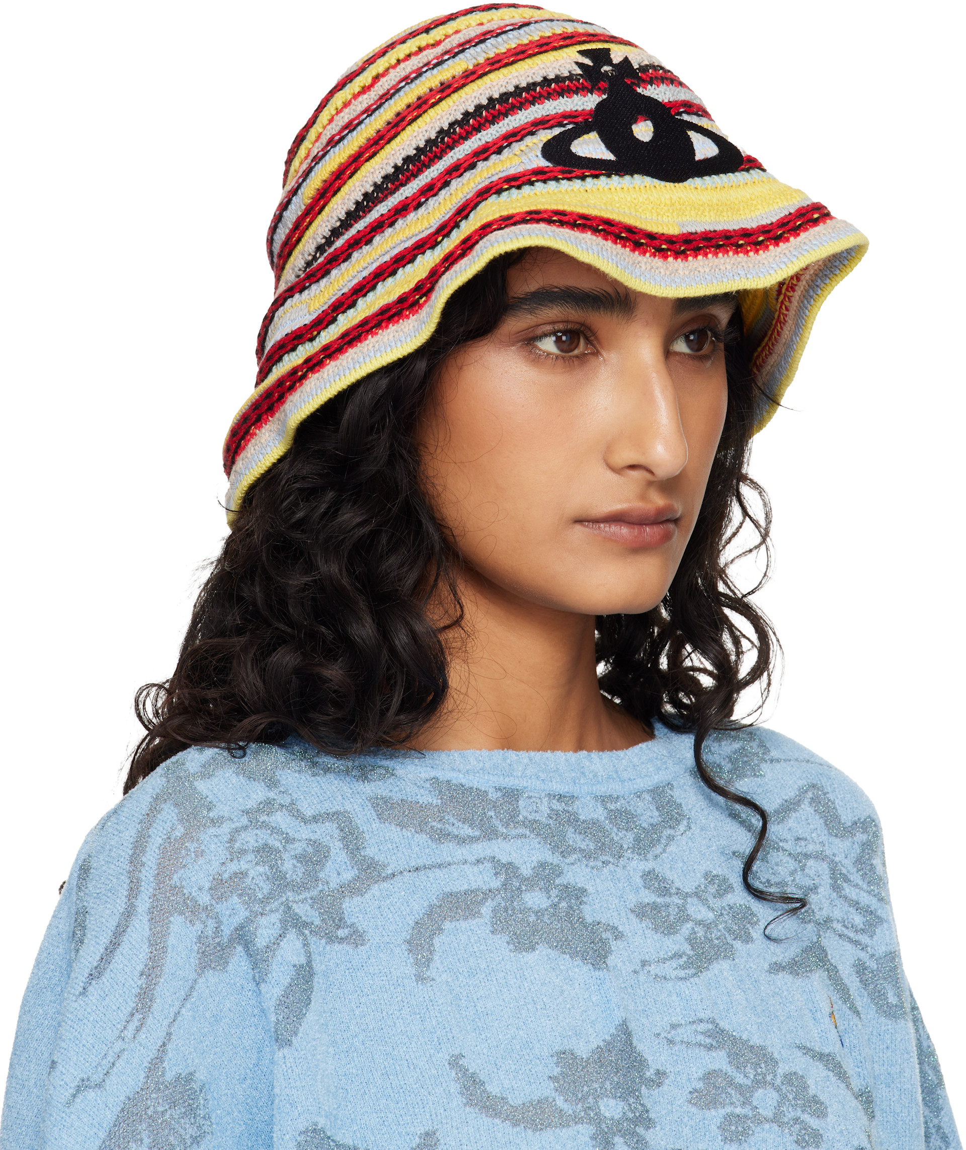 Vivienne Westwood: Yellow & Red Knitted Bucket Hat | SSENSE Denmark