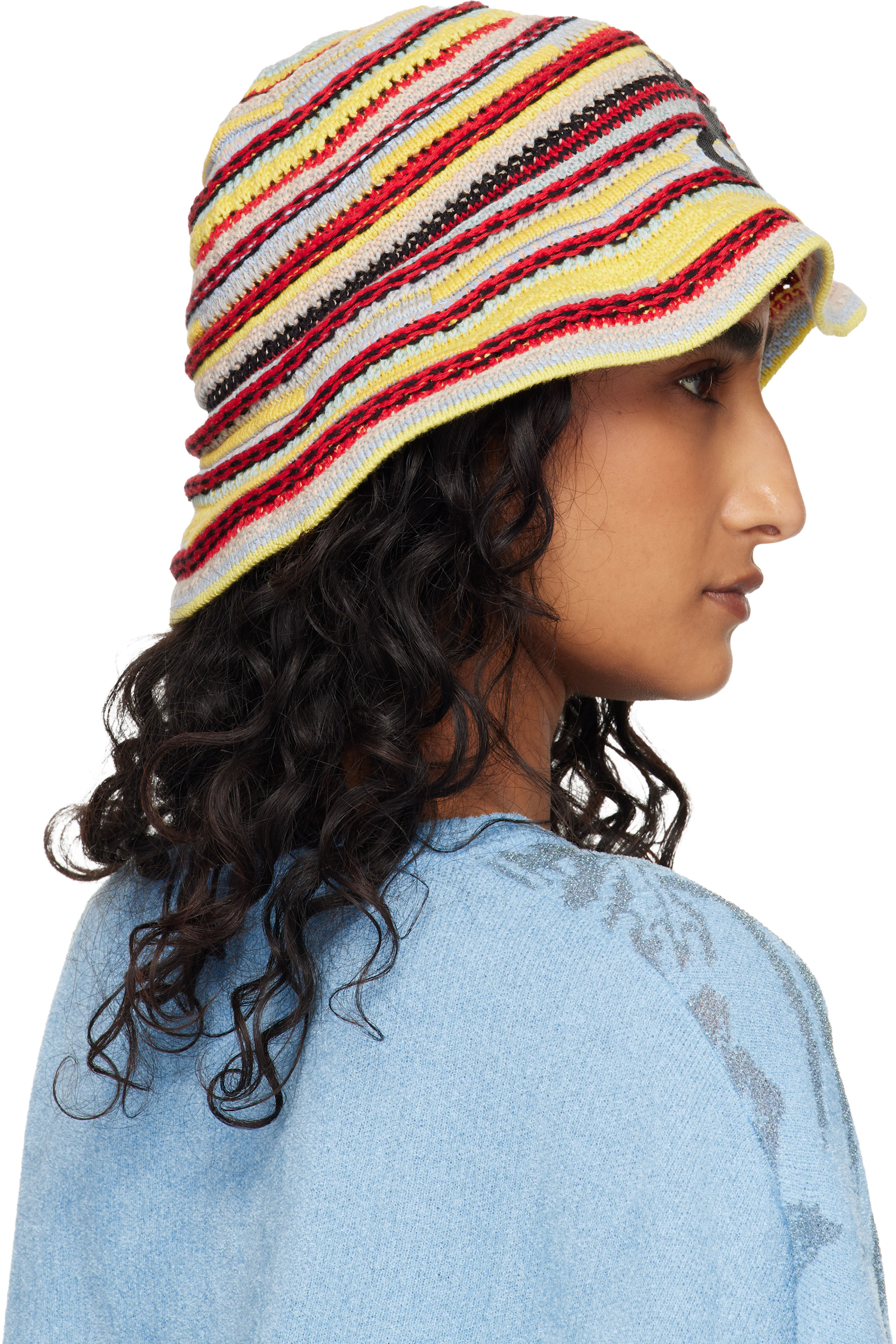 Vivienne Westwood: Yellow & Red Knitted Bucket Hat | SSENSE Canada