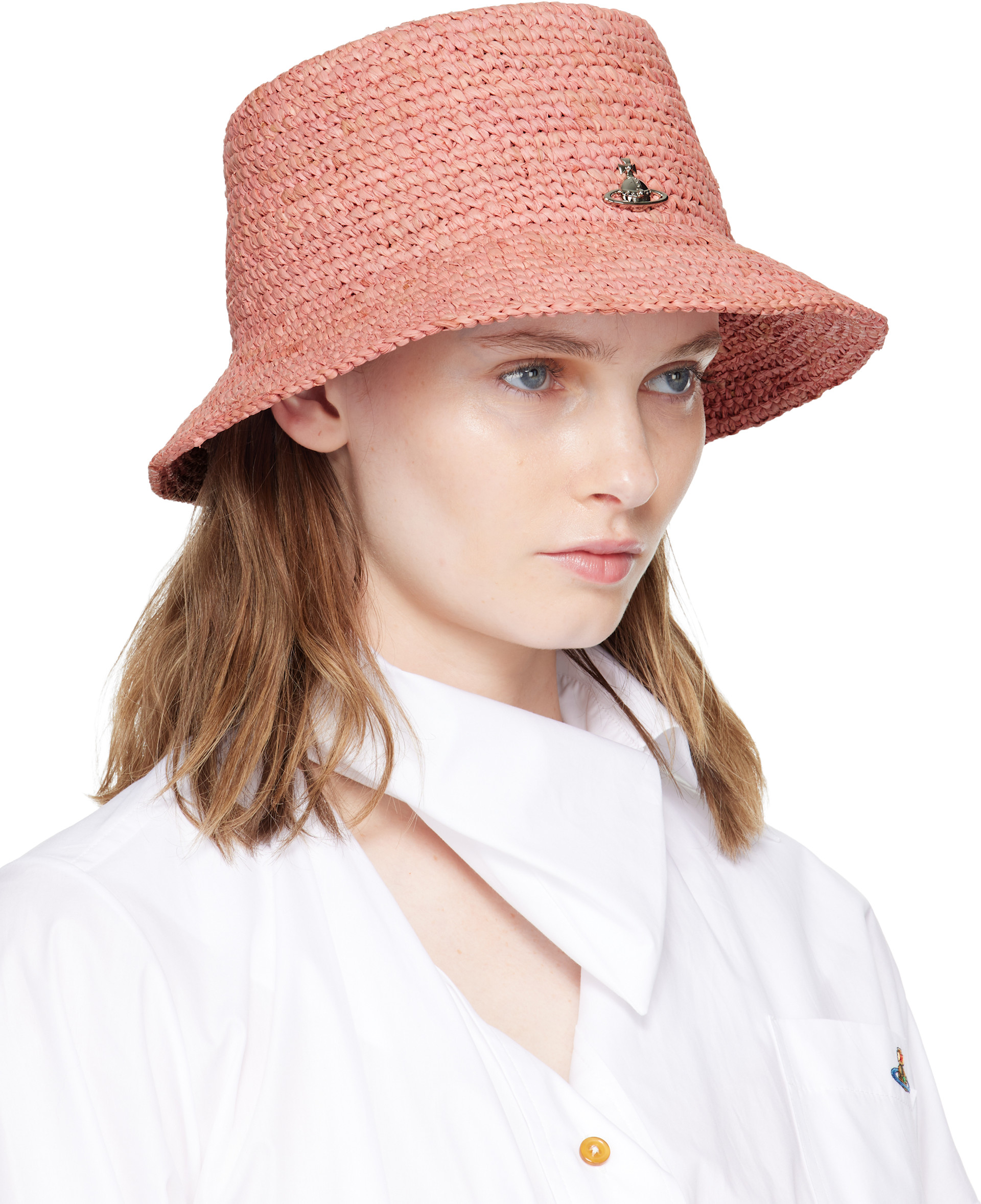 Vivienne Westwood: ピンク ラフィア バケットハット | SSENSE 日本