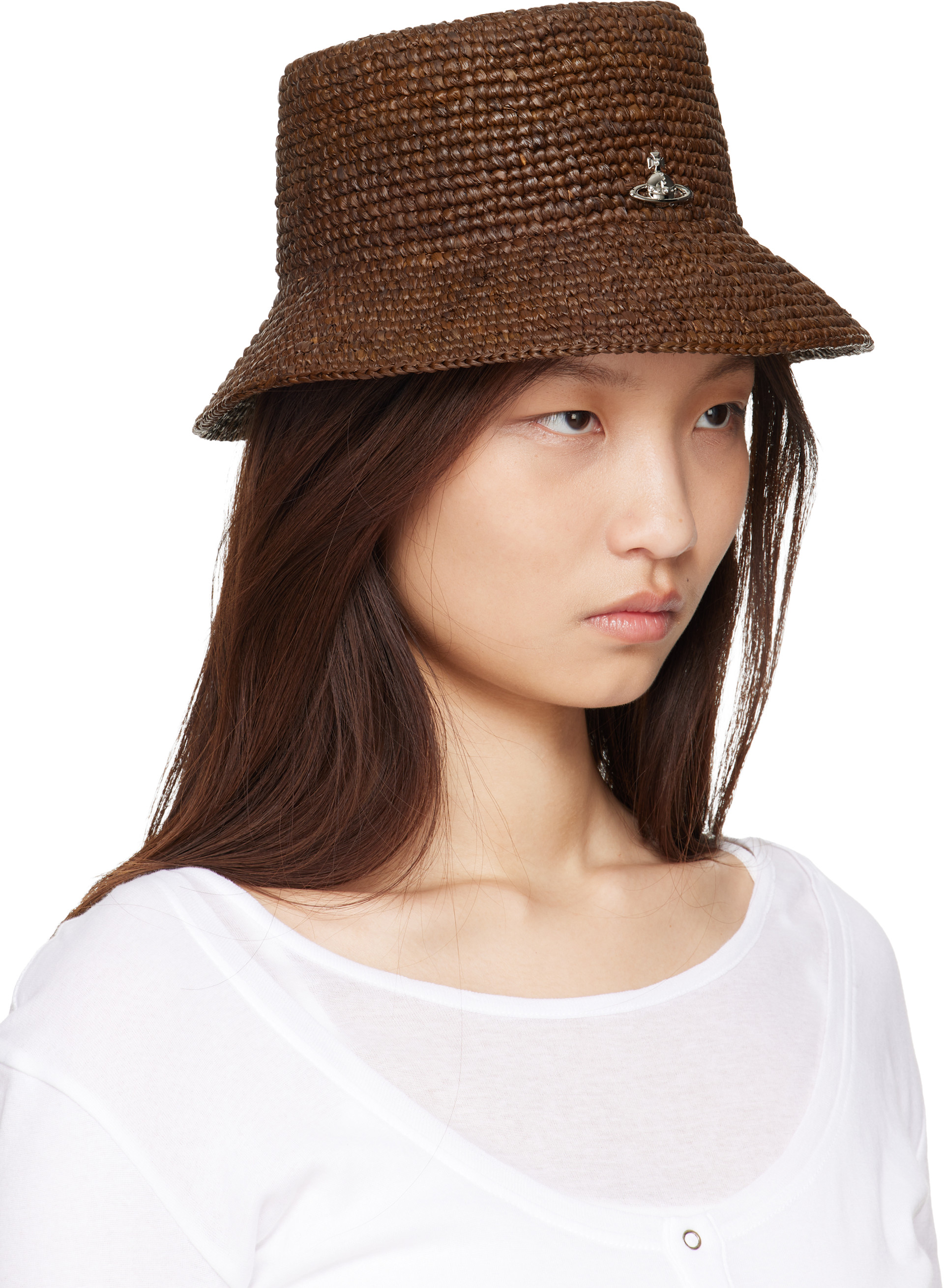 Vivienne Westwood: Brown Raffia Bucket Hat | SSENSE Canada