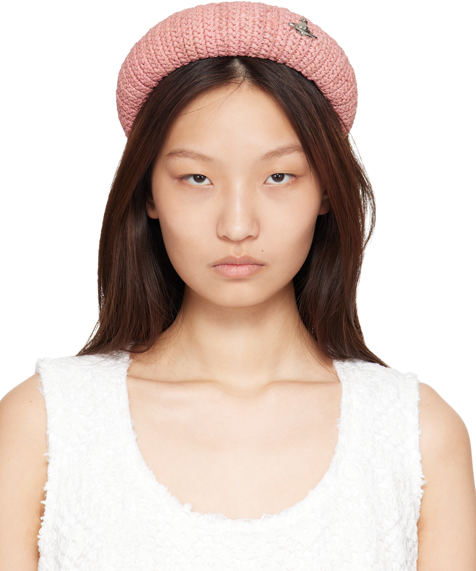 Vivienne Westwood: Pink Raffia Headband | SSENSE