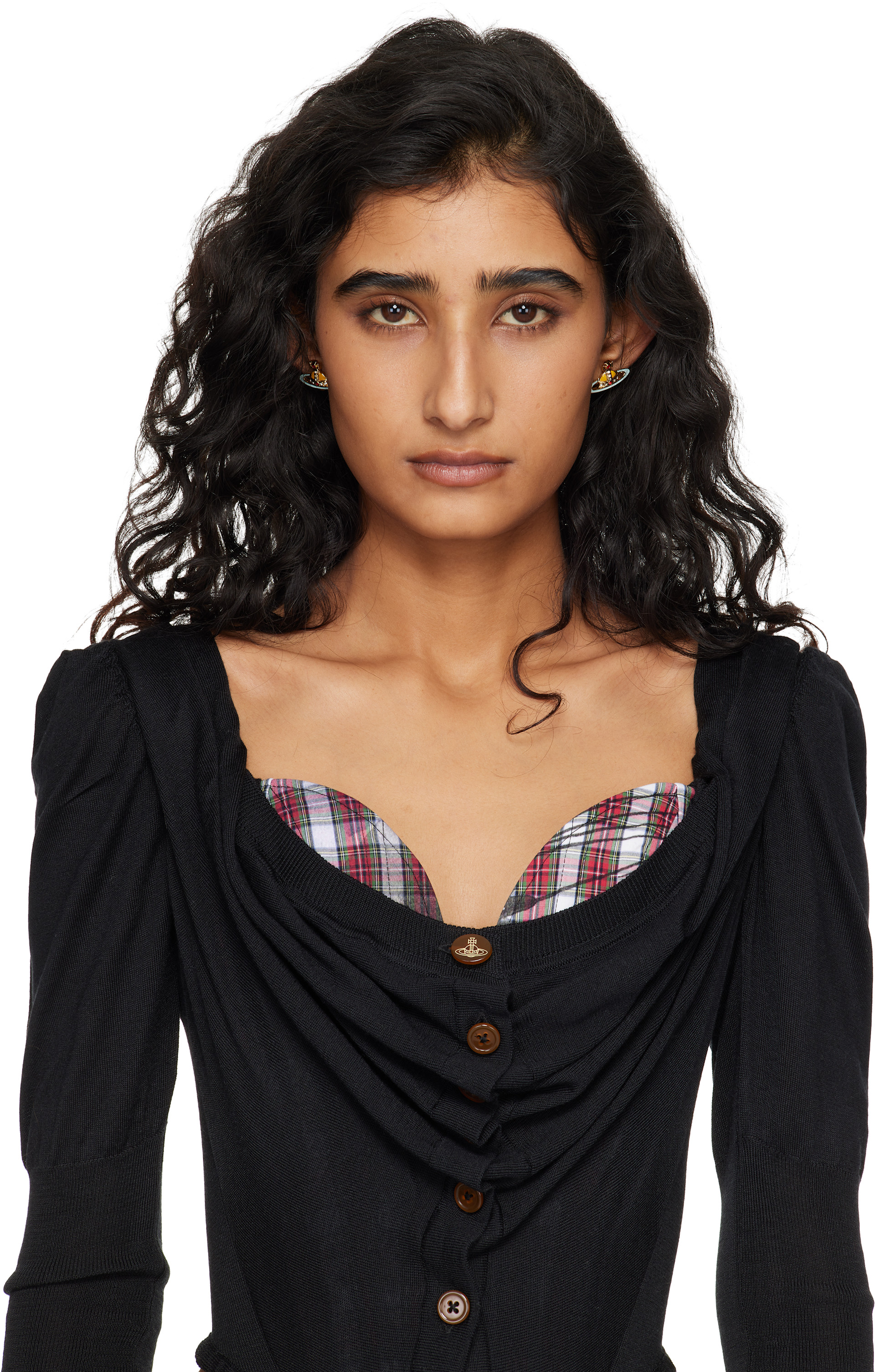 Vivienne Westwood: Small Neo Bas Relief Earrings | SSENSE Bahrain