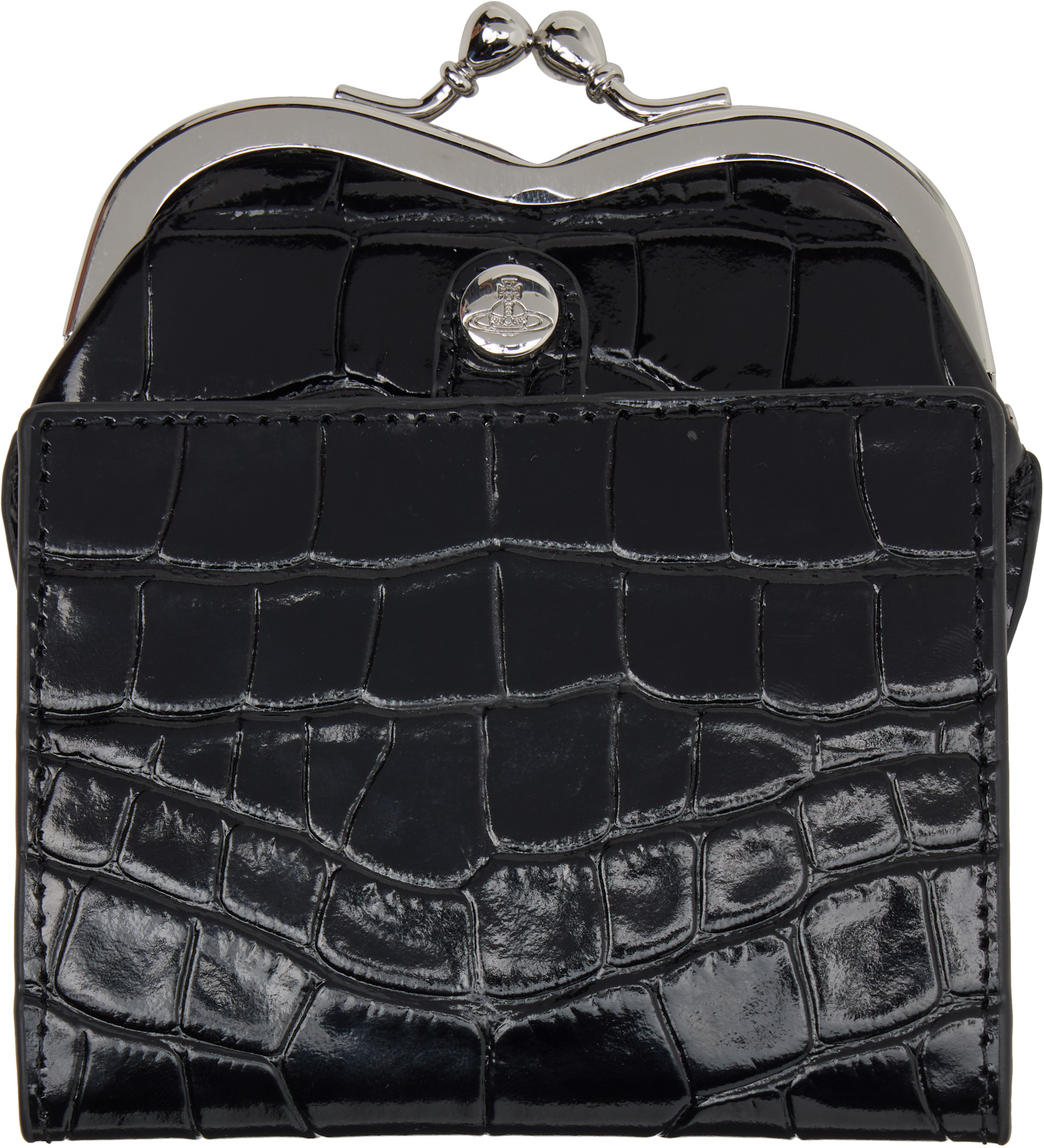 Vivienne Westwood: Black Heart Frame Wallet | SSENSE Canada