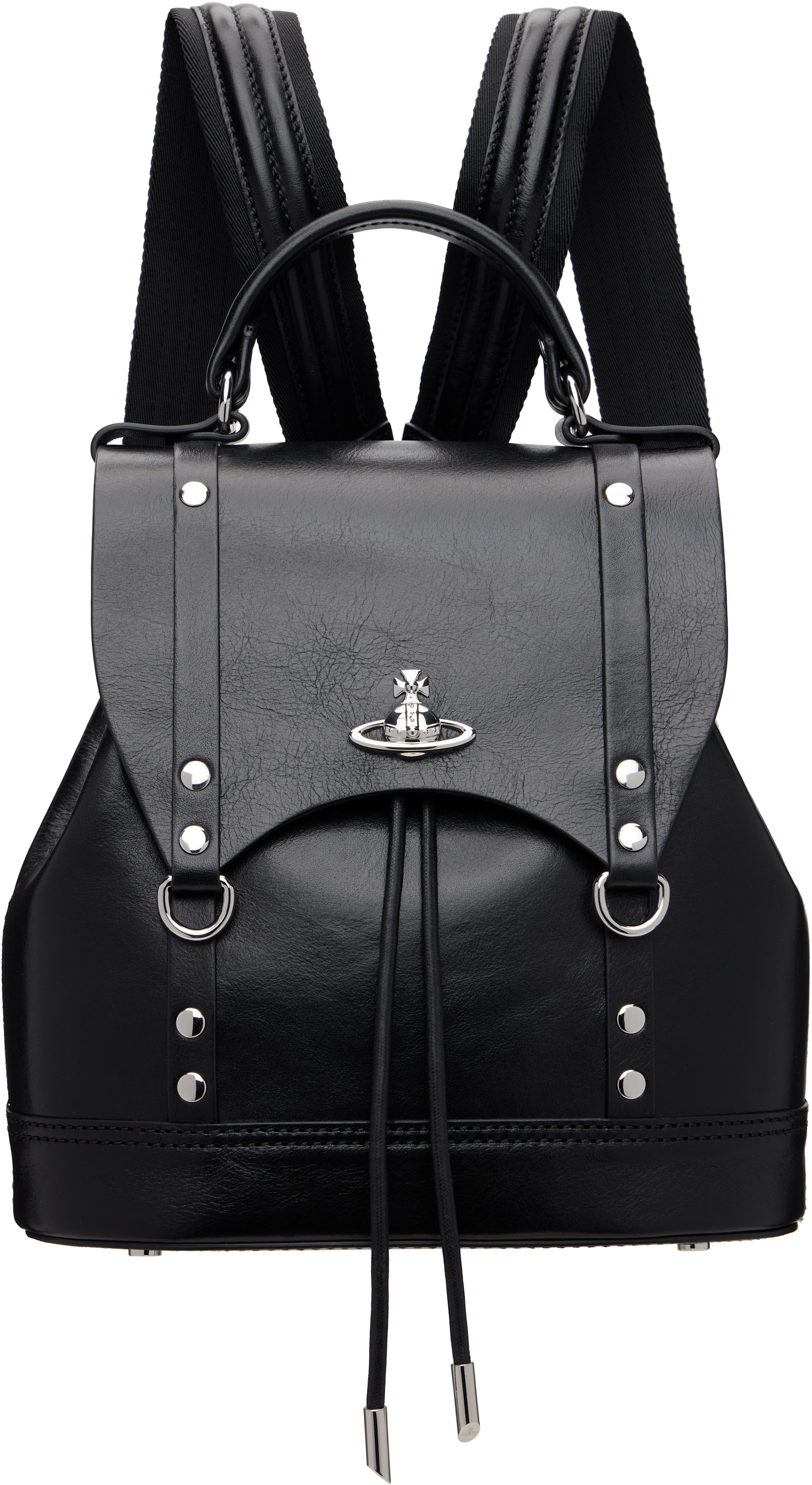 Vivienne Westwood レザーリュック ブラック Vivienne Westwood: Black Max Small Backpack | SSENSE