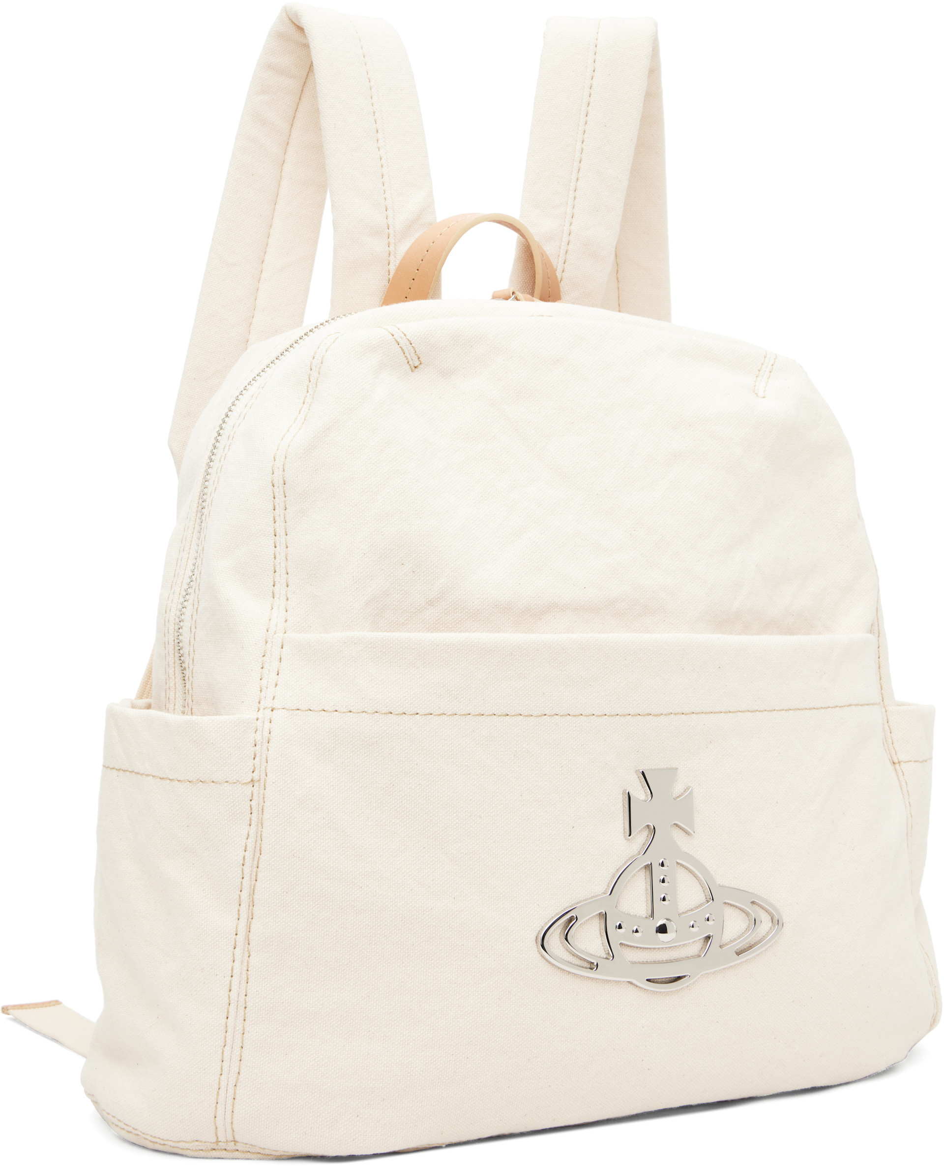 Vivienne Westwood: Beige George Medium Backpack | SSENSE