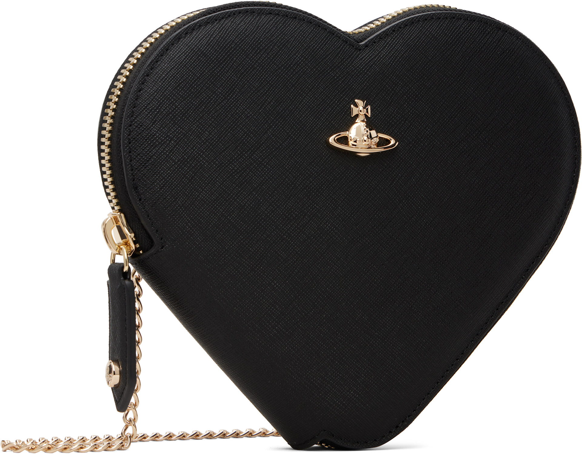 Vivienne Westwood: ブラック Heart クロスボディバッグ | SSENSE 日本