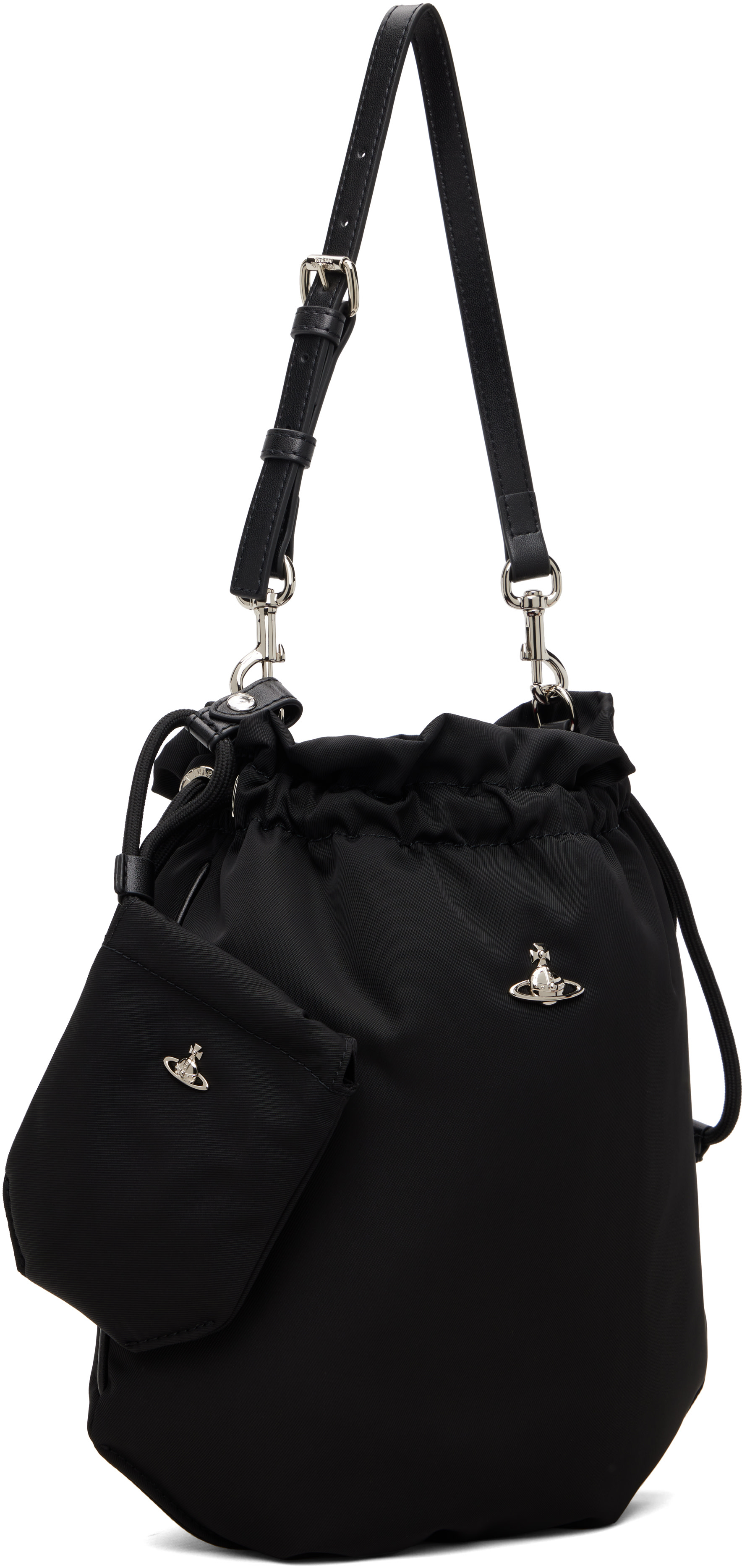 Vivienne Westwood - 블랙 드로우스트링 숄더백