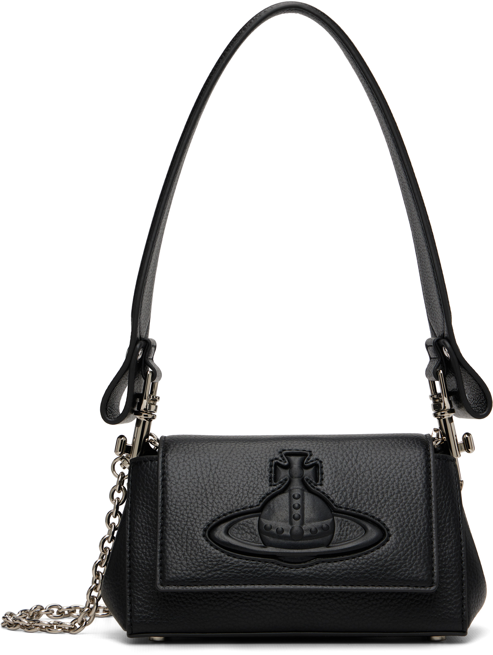 Vivienne Westwood ブラックハンドバッグ Vivienne Westwood: Black Hazel Small Handbag | SSENSE