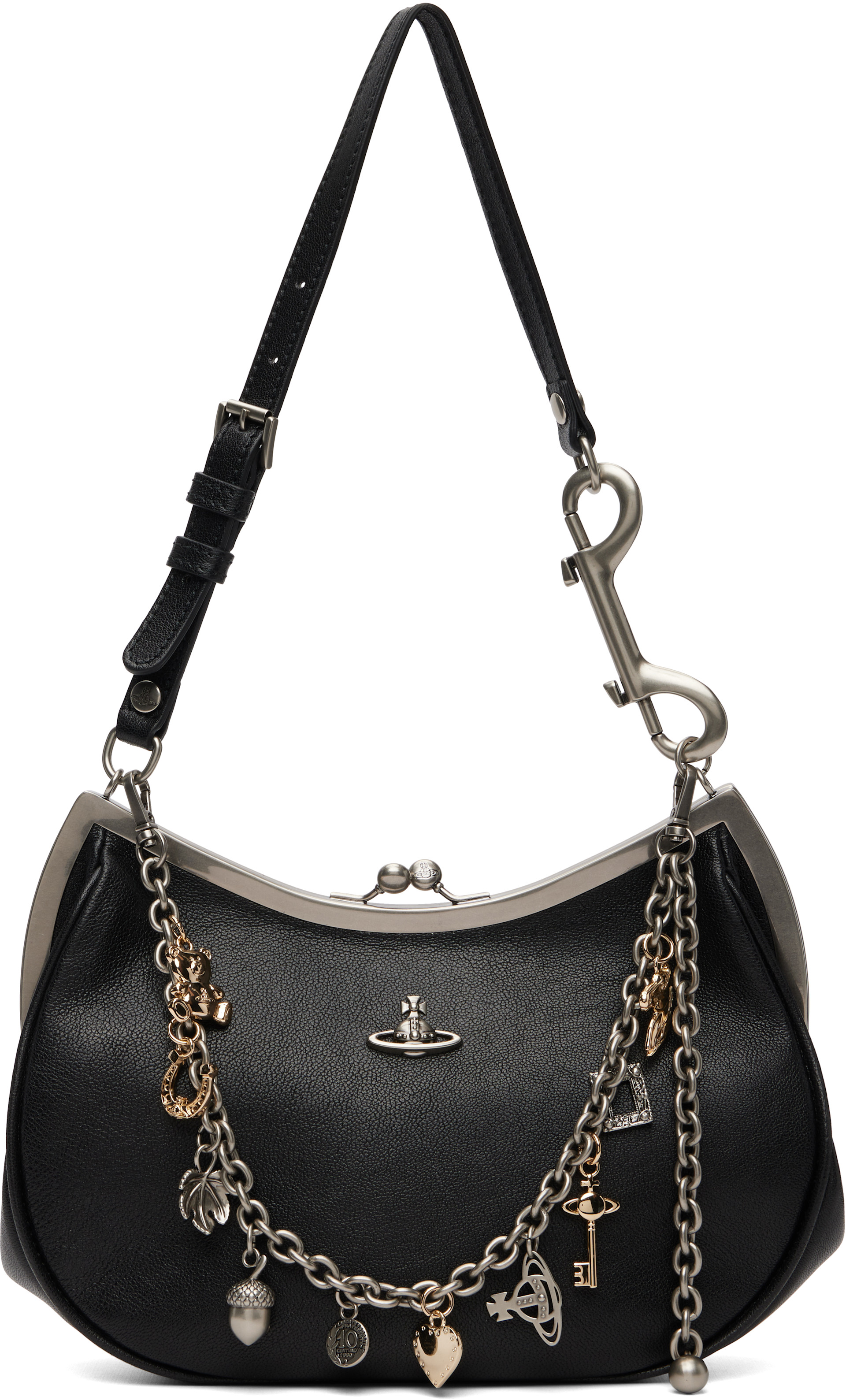 Vivienne Westwood: ブラック Charm Frame バッグ | SSENSE 日本 Vivienne Westwood: ブラック Charm Frame バッグ | SSENSE 日本