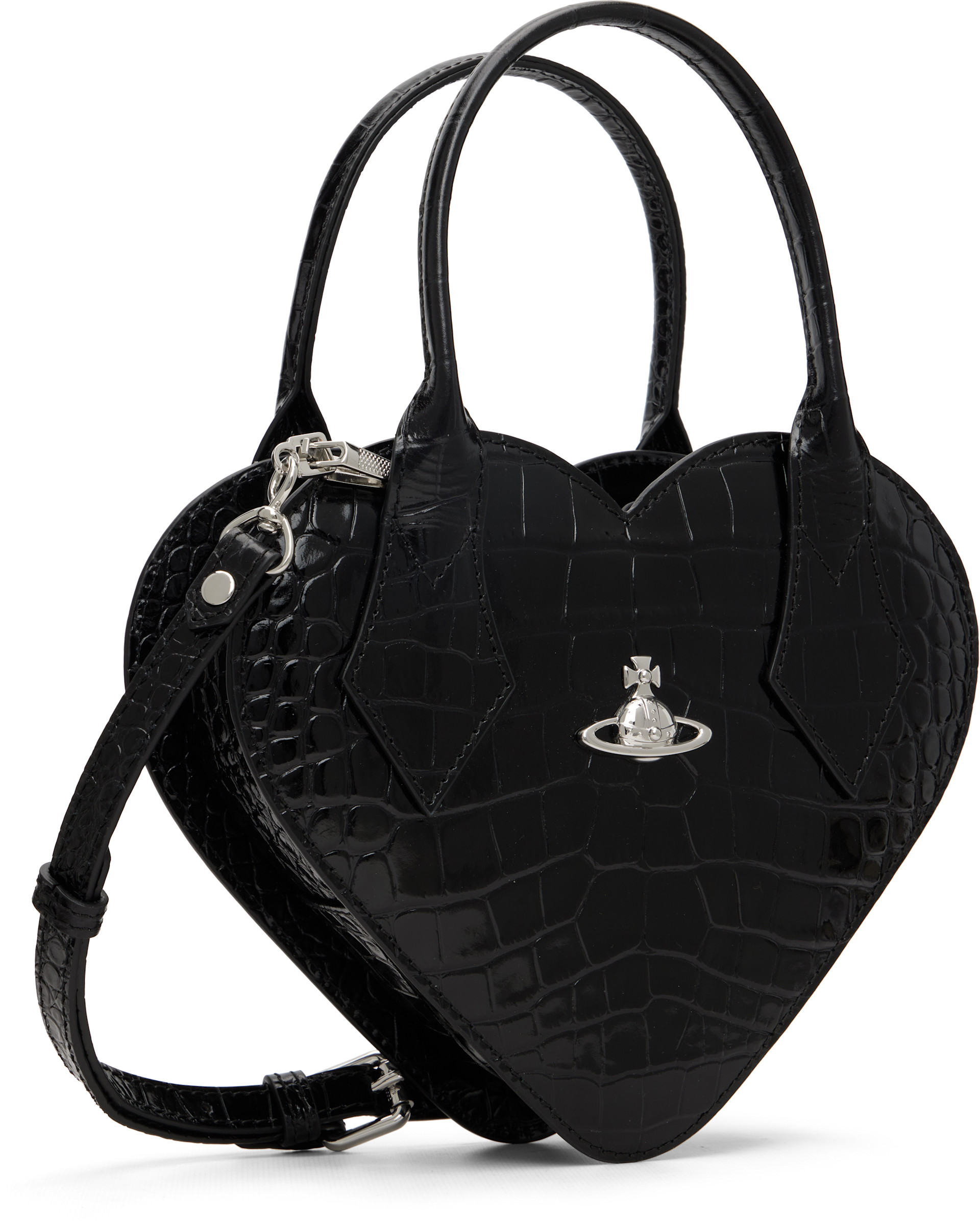 Vivienne Westwood: Black Josephine Heart Crossbody Bag | SSENSE