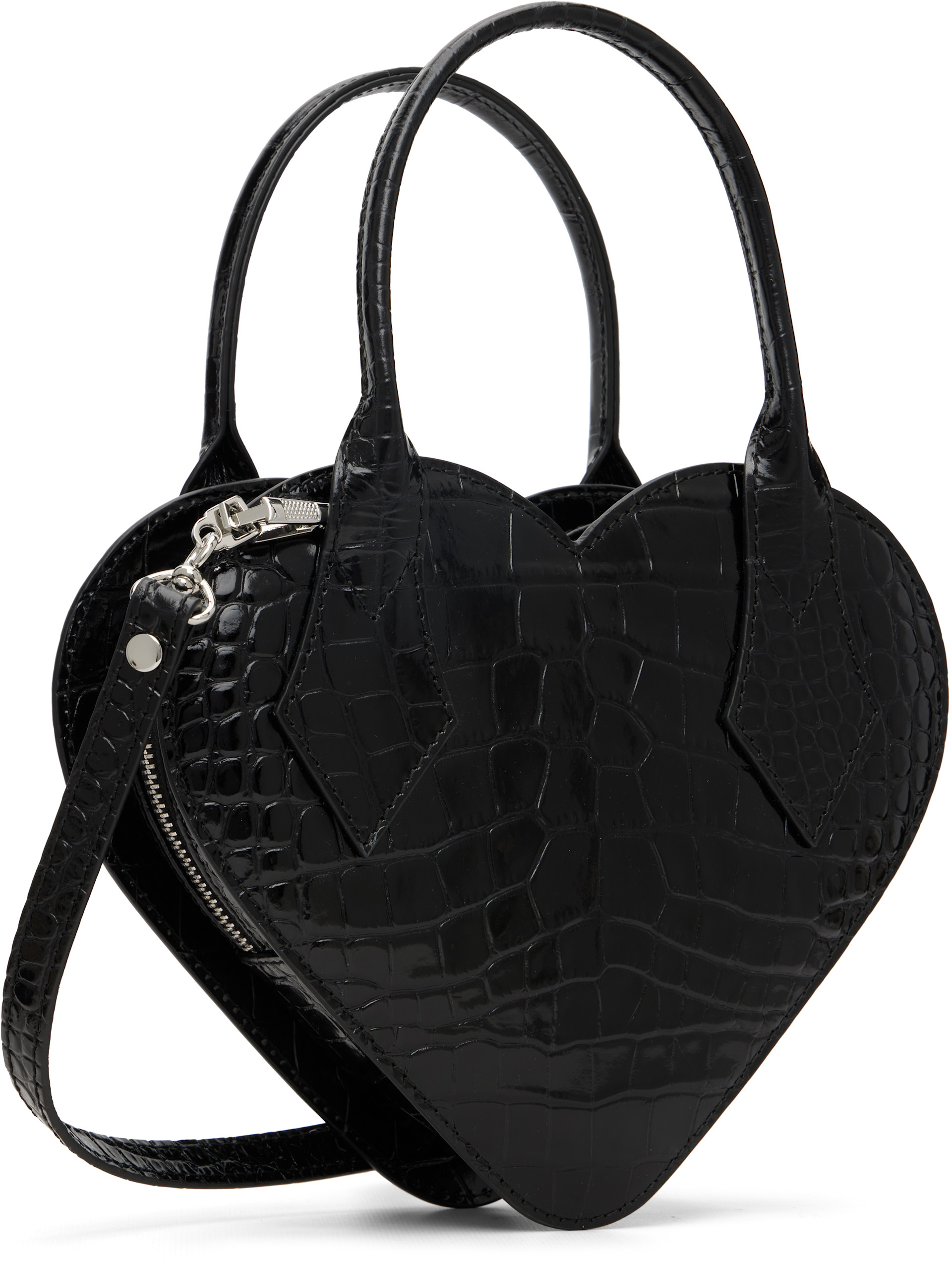 Vivienne Westwood: Black Josephine Heart Crossbody Bag | SSENSE