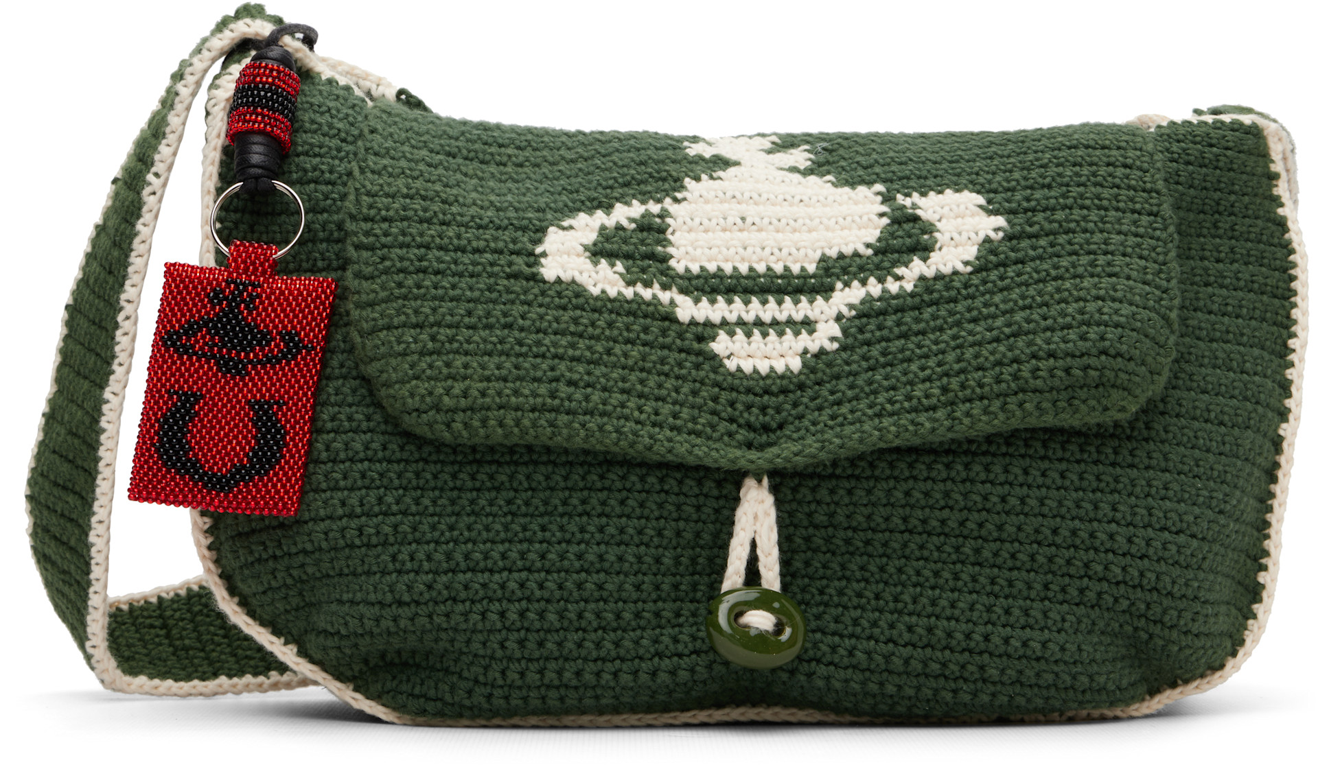 Vivienne Westwood チュニック Vivienne Westwood: Green Lucky Halfmoon Crochet Bag | SSENSE Canada