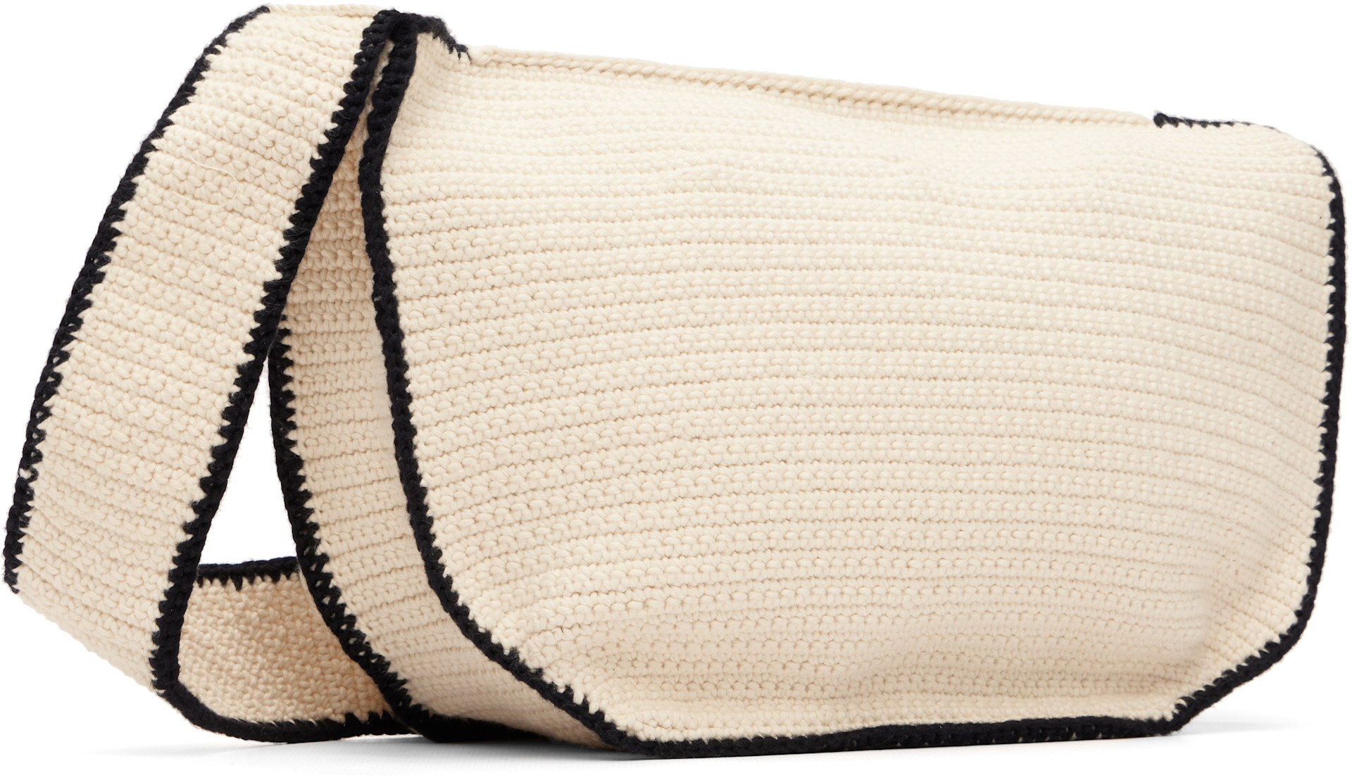 Vivienne Westwood: Beige Lucky Halfmoon Crochet Bag | SSENSE
