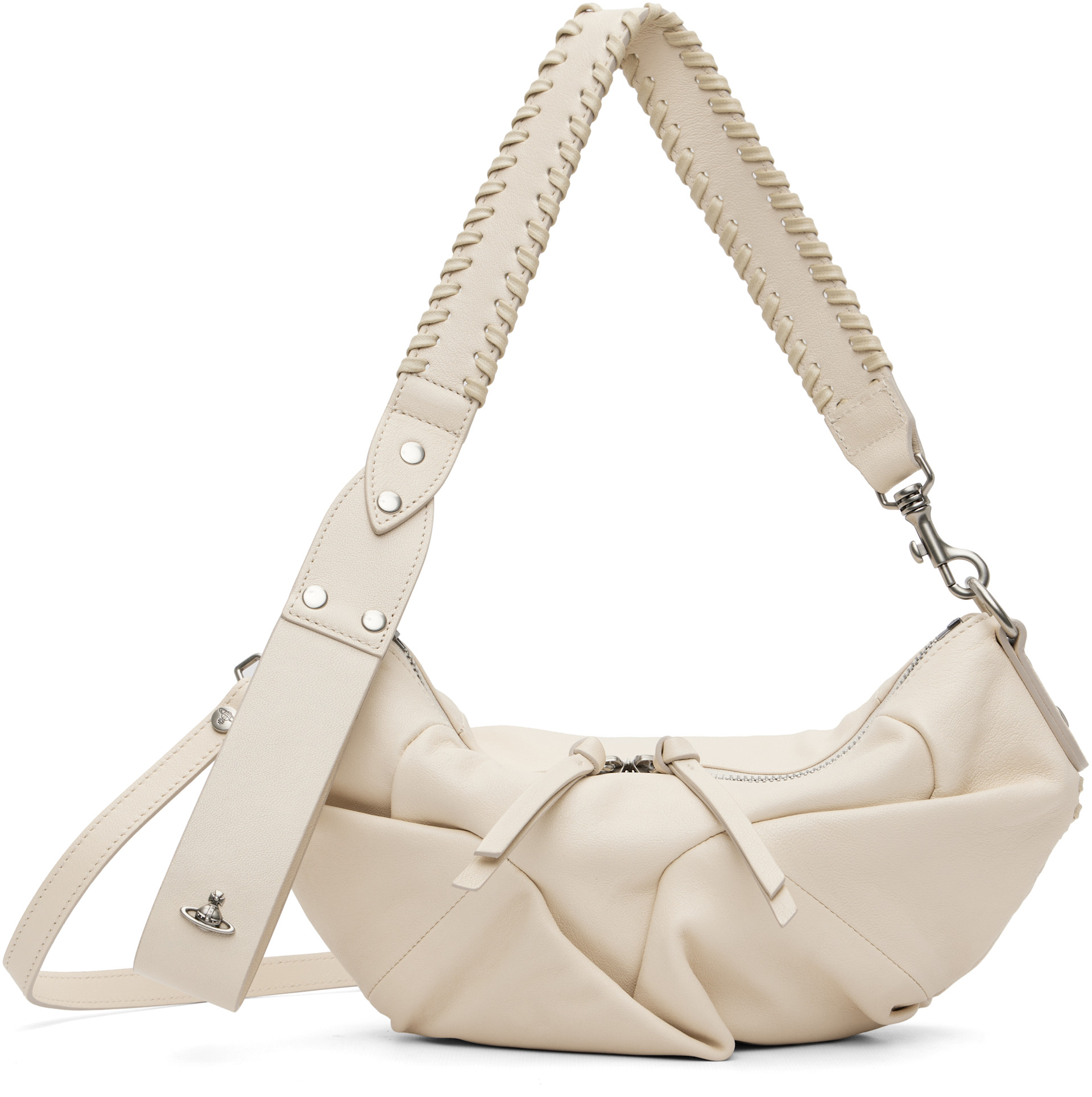 Vivienne Westwood: オフホワイト スモール Agnes ショルダーバッグ