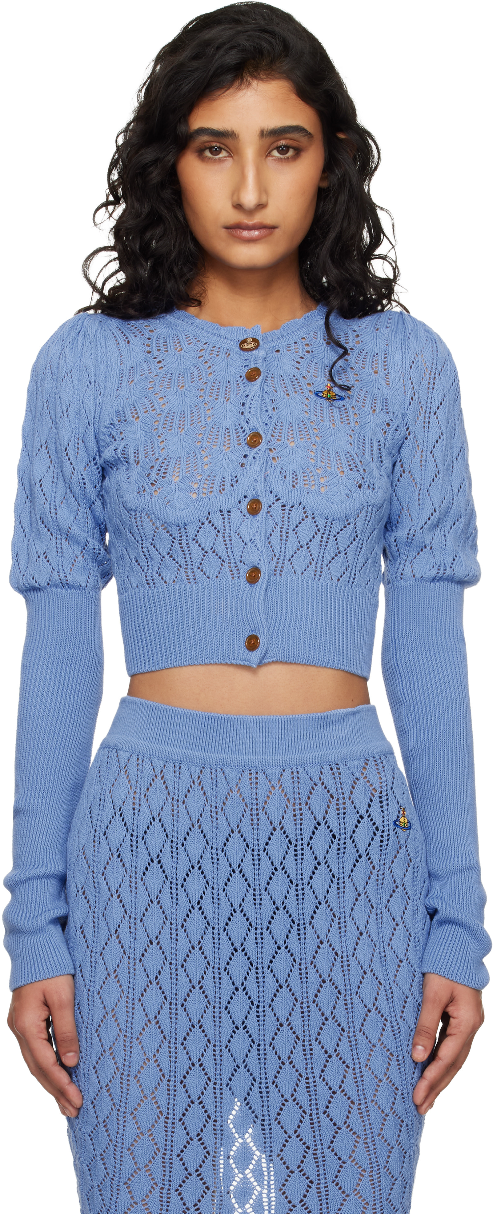 Vivienne Westwood: Blue Ella Cardigan | SSENSE