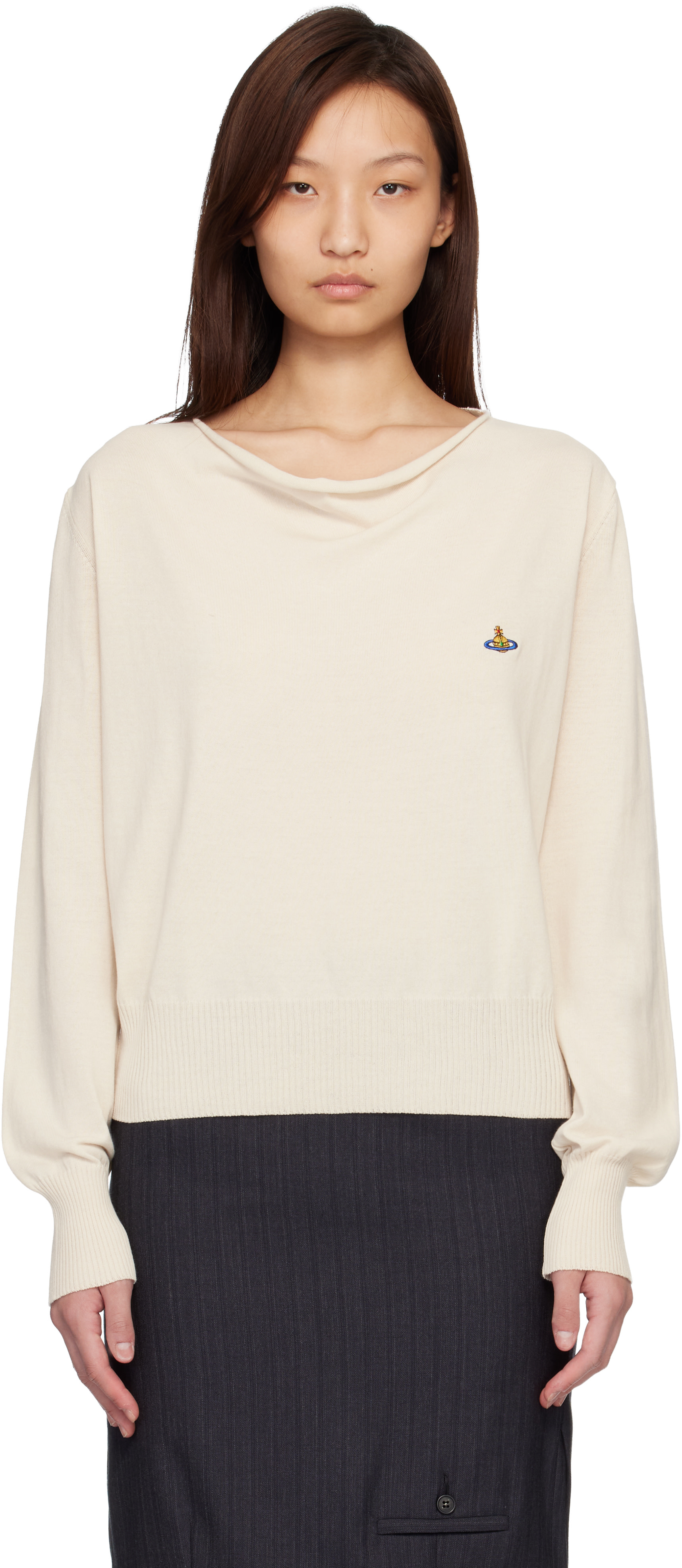 Vivienne Westwood - Pull Pamela blanc cassé