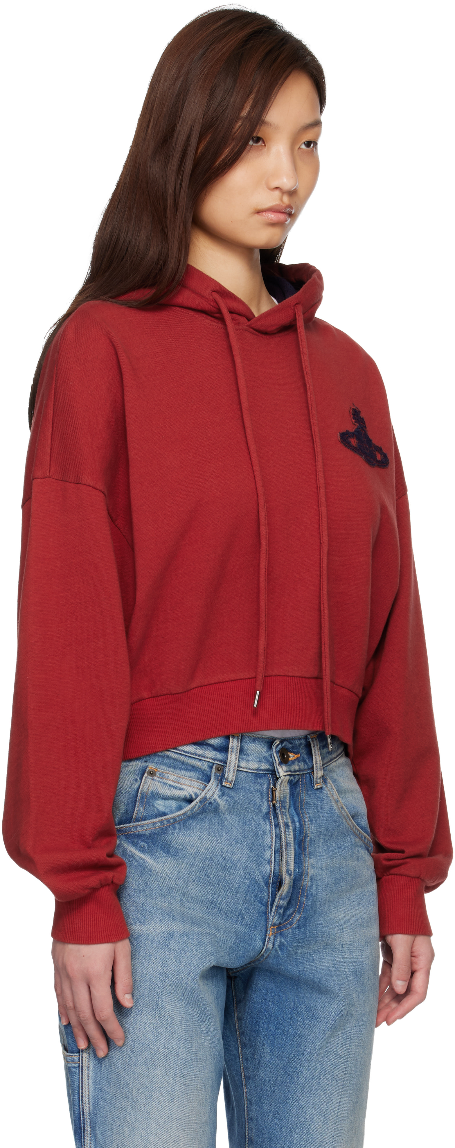 Vivienne Westwood: Red Cropped Box Hoodie | SSENSE