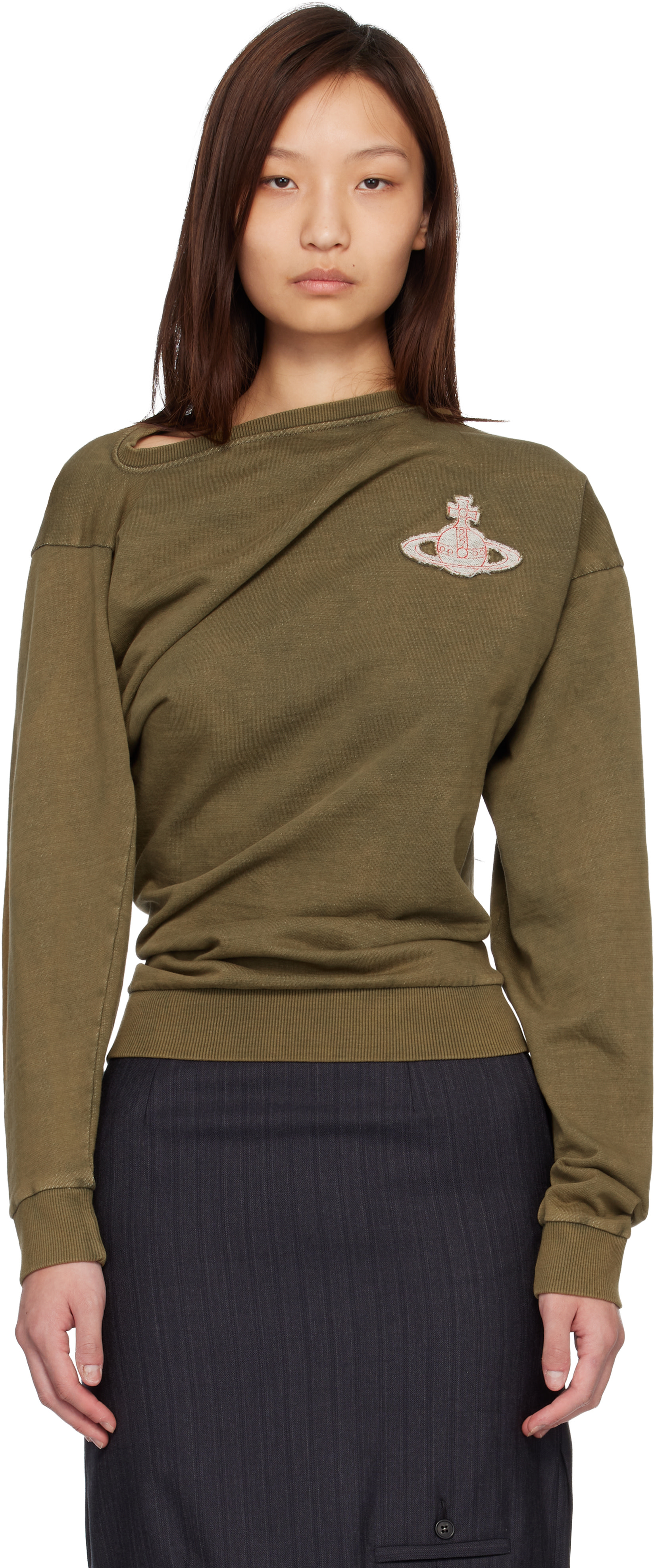 Vivienne Westwood: カーキ LS Hebo スウェットシャツ | SSENSE 日本