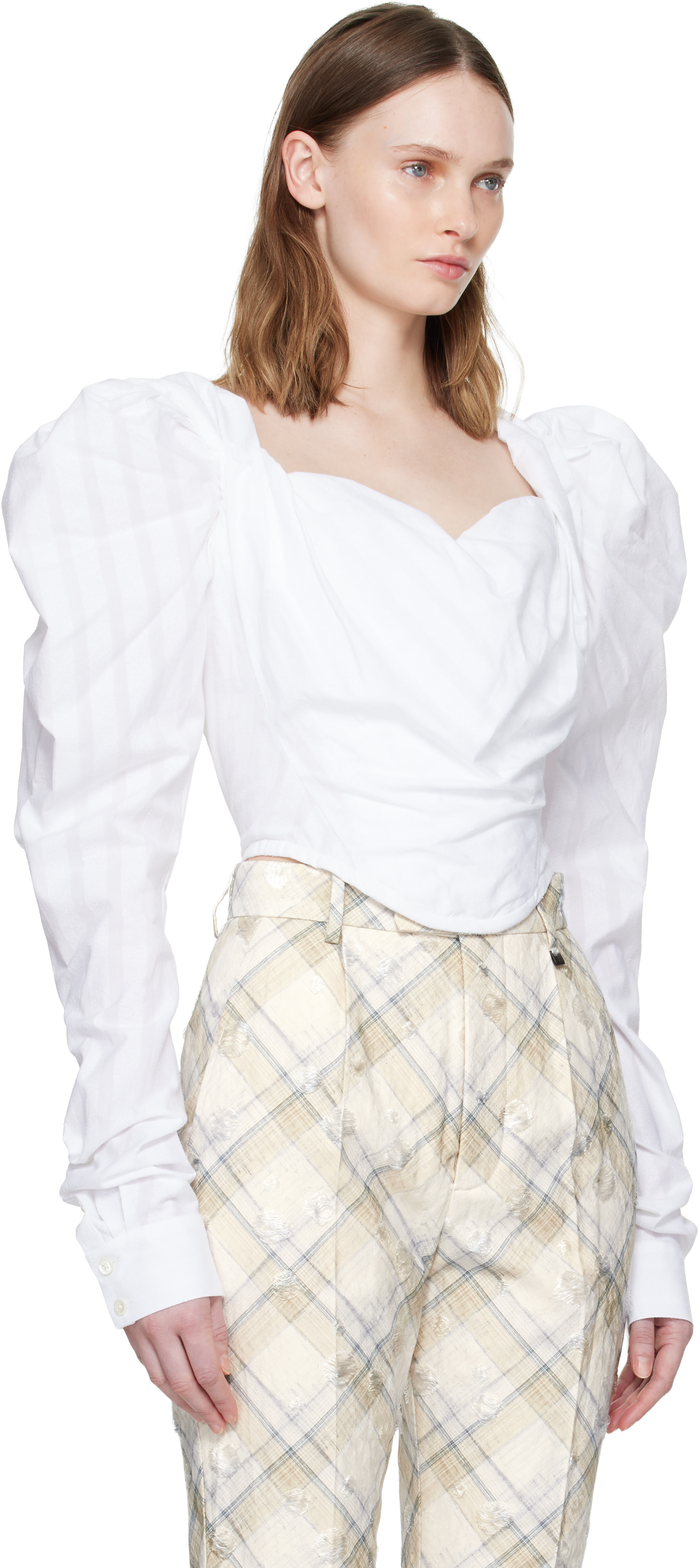 Vivienne Westwood: ホワイト LS Sunday コルセット ブラウス | SSENSE