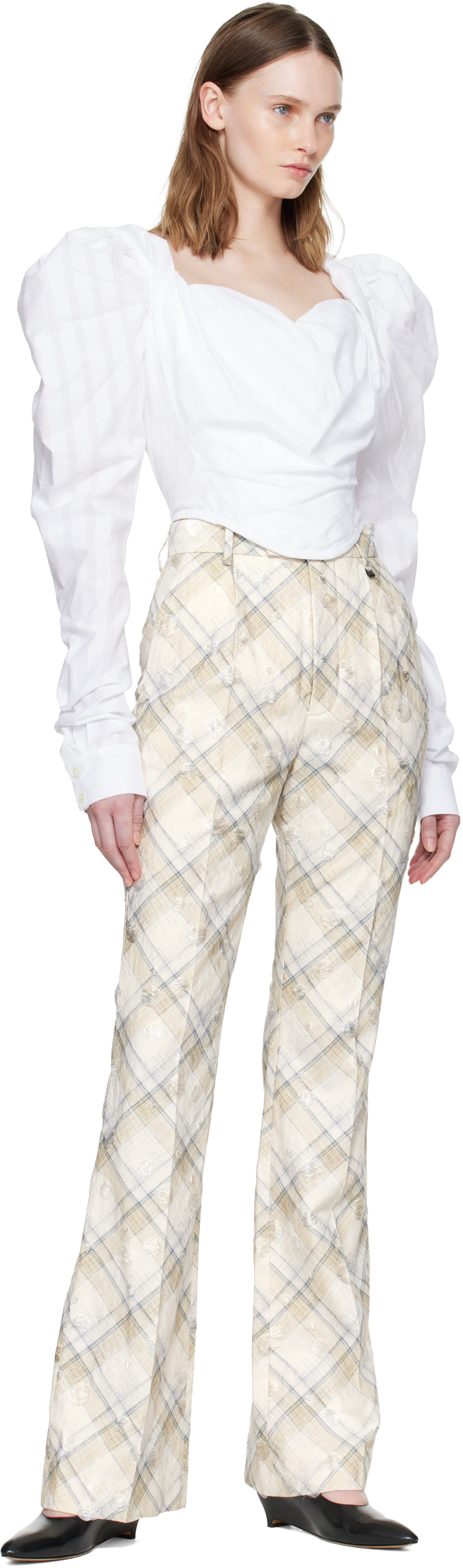 Vivienne Westwood: ホワイト LS Sunday コルセット ブラウス | SSENSE
