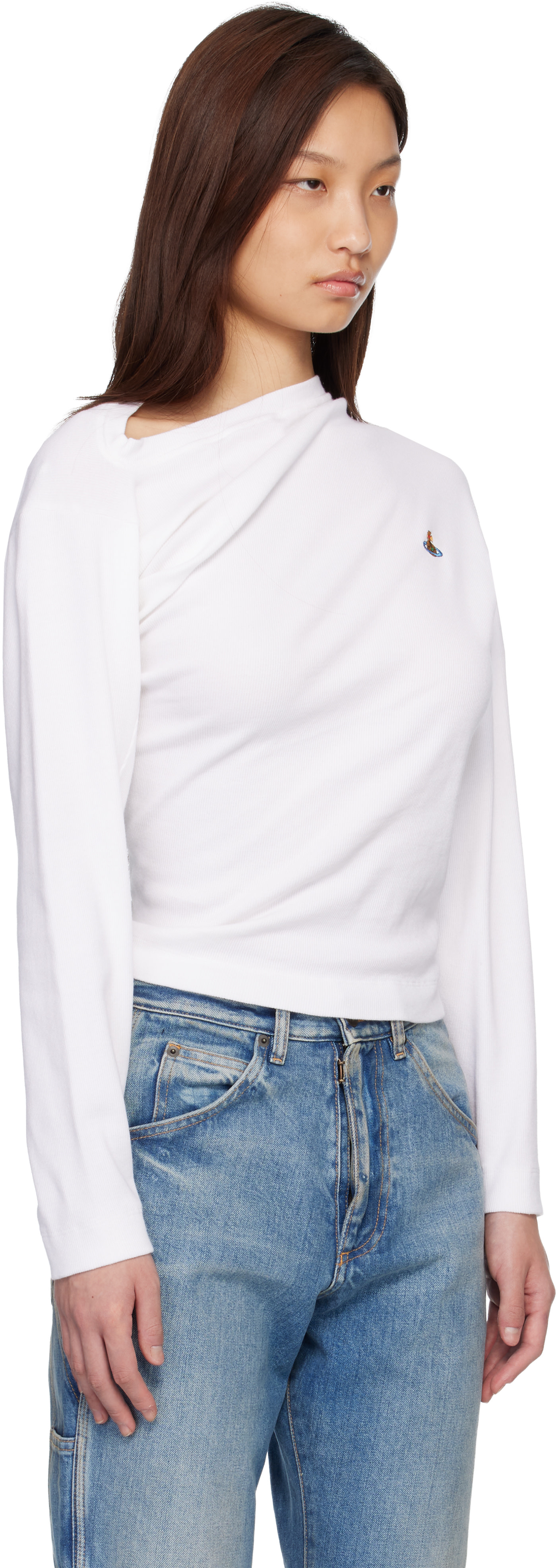 Vivienne Westwood: White Long Sleeve Hebo Top | SSENSE