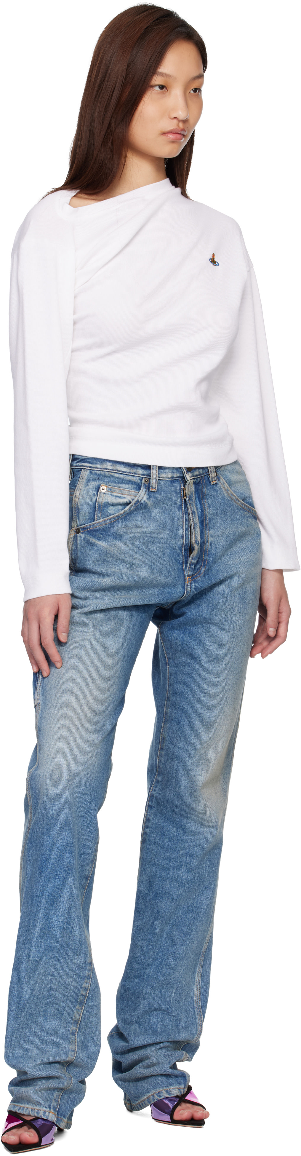 Vivienne Westwood: White Long Sleeve Hebo Top | SSENSE