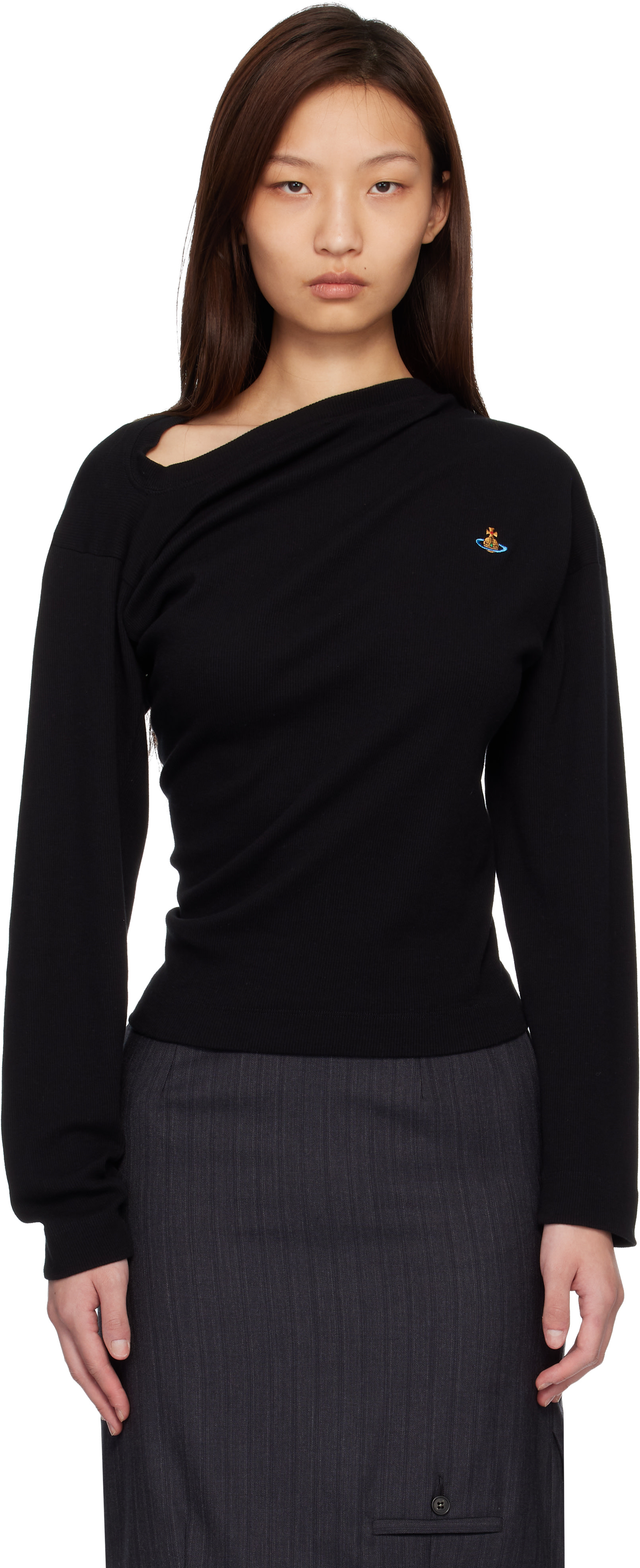 Vivienne Westwood: Black Long Sleeve Hebo Top | SSENSE