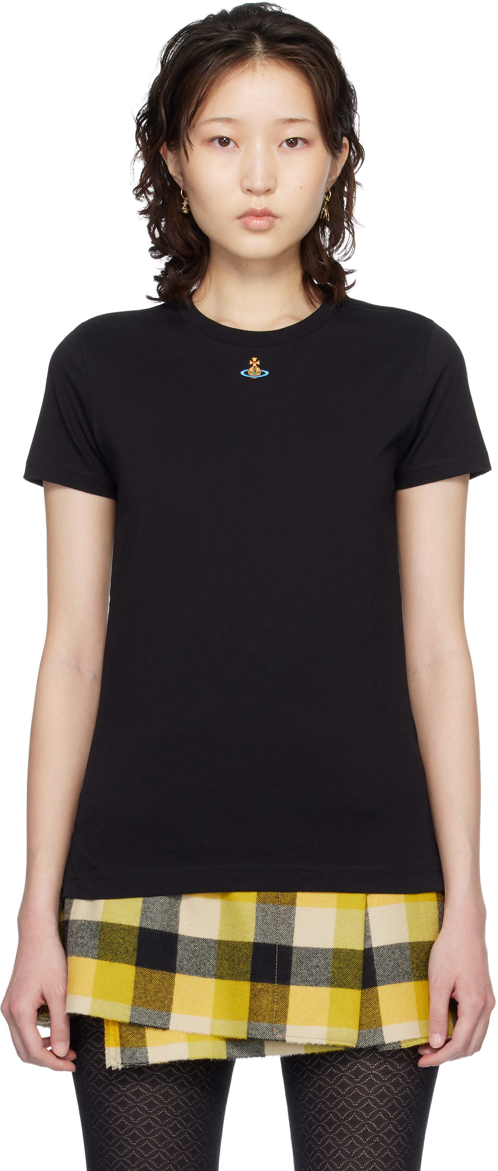 【新品】viviennewestwood ORB PERU Tシャツ　黒 Vivienne Westwood: Black Orb Peru T-shirt | SSENSE