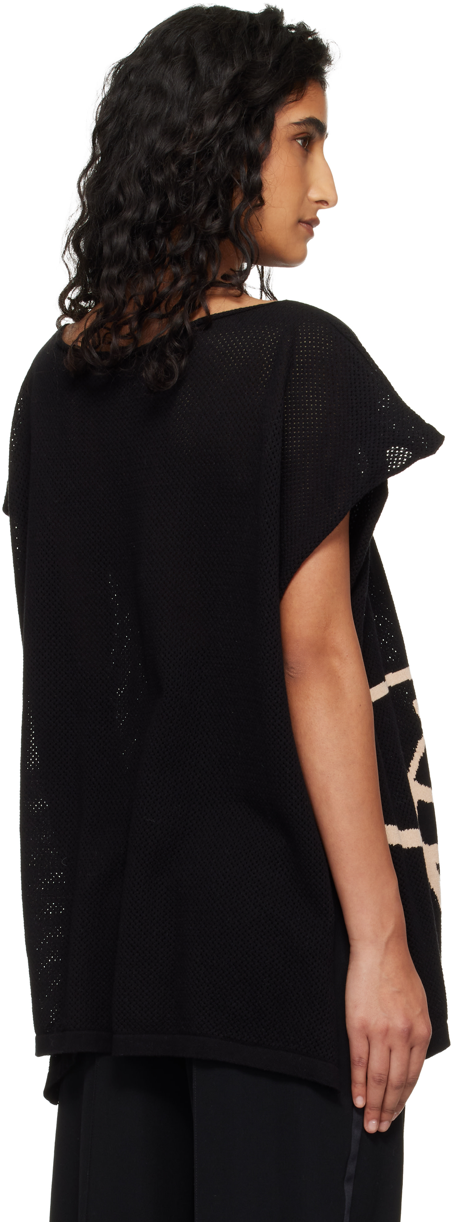 Vivienne Westwood: Black Beach Top Graffiti Orb Cover-Up Top | SSENSE