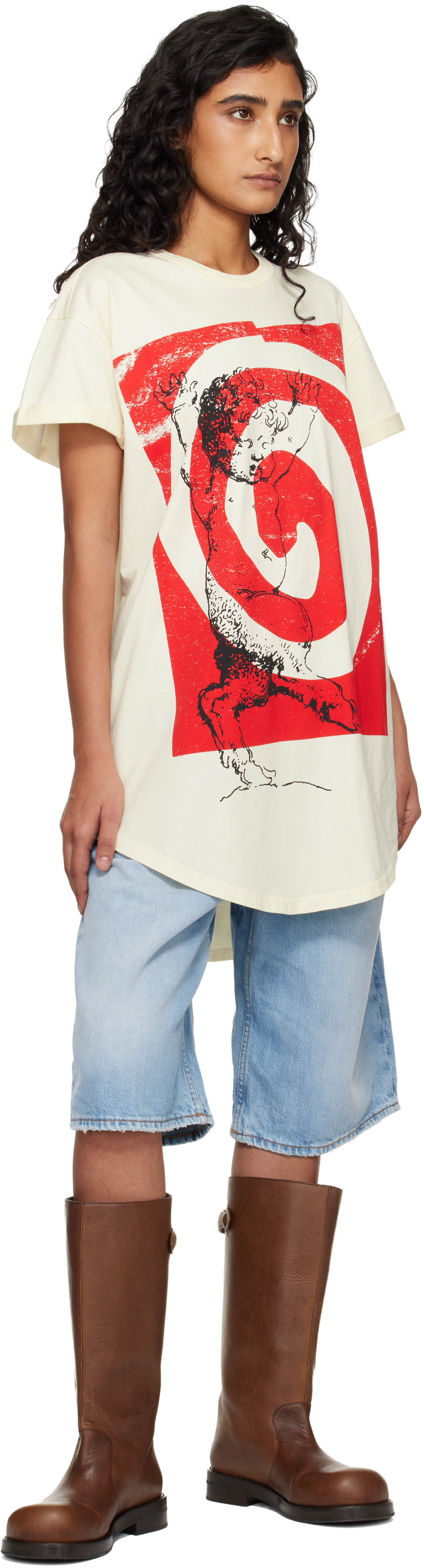 Vivienne Westwood: Off-White Swirl Longline T-shirt | SSENSE